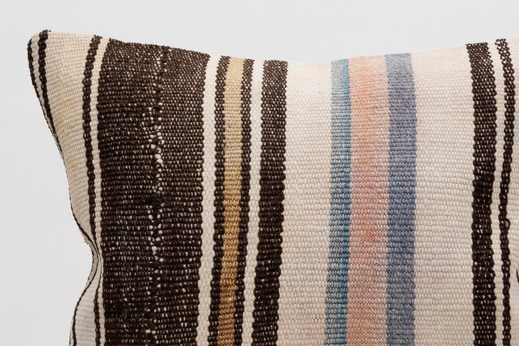 16x16 inches (40x40 cm) Kilim Pillow | KILIM WHOLESALE - Vintage Handmade Pillows - Vintage Handmade Kilim Rugs - It is 100% wool. Artistic and historical rugs. Old handwoven rugs. - Online hand woven rugs and kilim cushions sales. Shipping to a