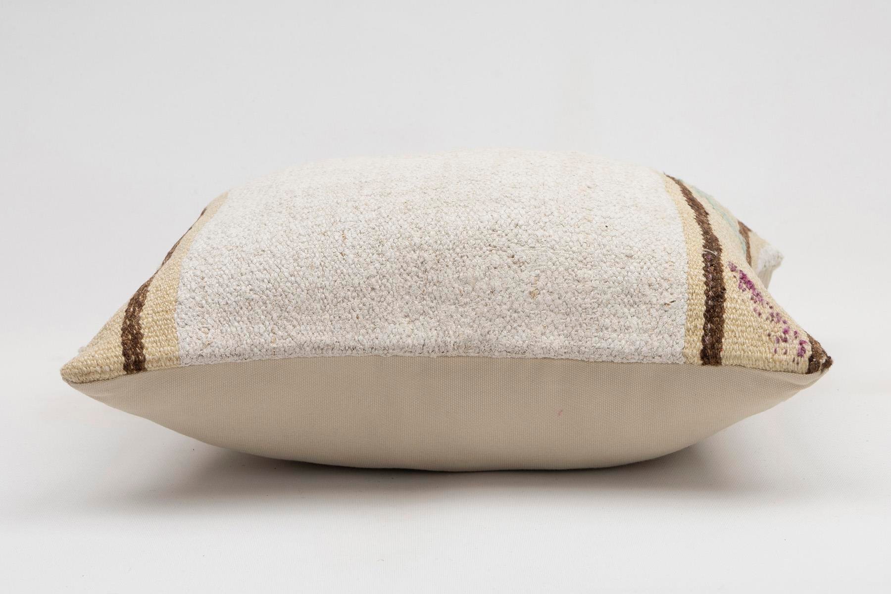 16x16 inches (40x40 cm) Kilim Pillow | KILIM WHOLESALE - Vintage Handmade Pillows - Vintage Handmade Kilim Rugs - It is 100% wool. Artistic and historical rugs. Old handwoven rugs. - Online hand woven rugs and kilim cushions sales. Shipping to a