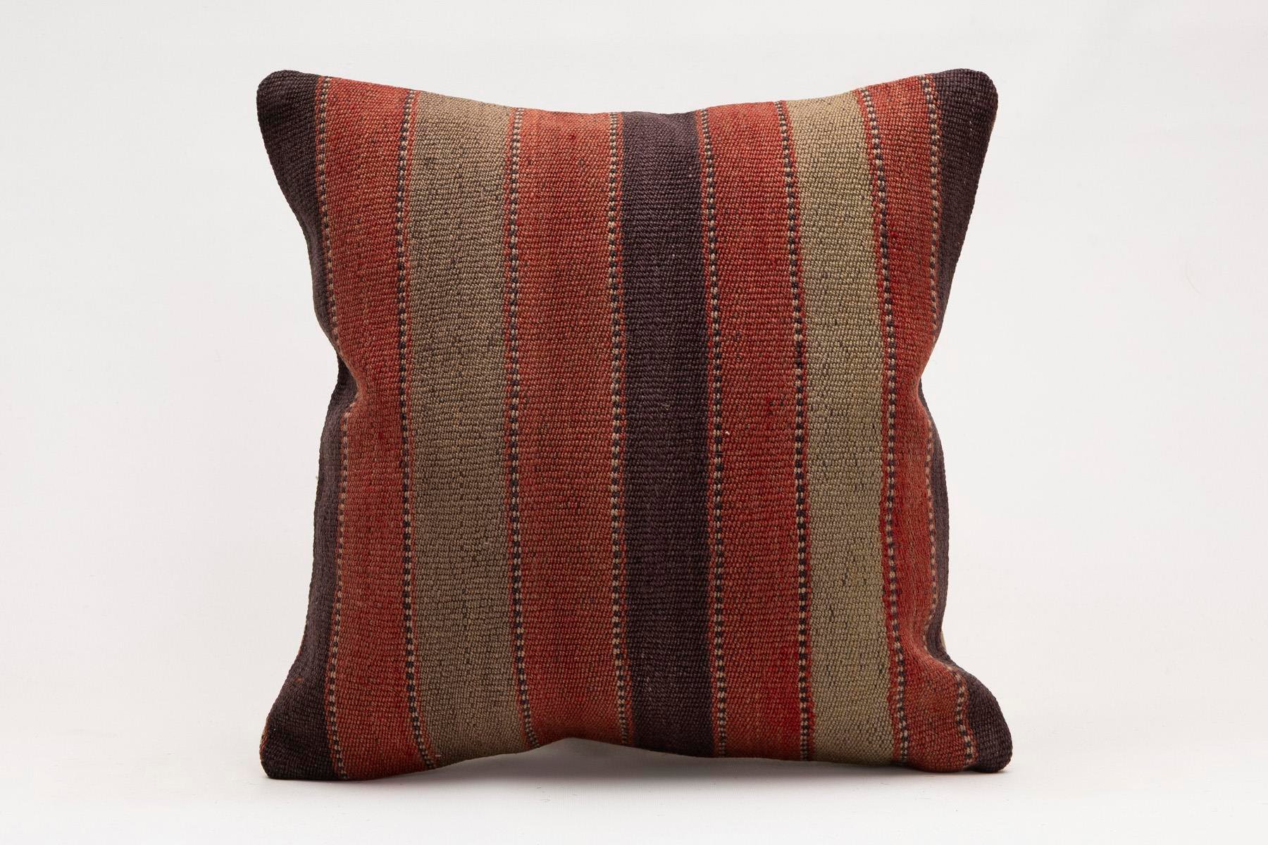 16x16 inches (40x40 cm) Kilim Pillow | KILIM WHOLESALE - Vintage Handmade Pillows - Vintage Handmade Kilim Rugs - It is 100% wool. Artistic and historical rugs. Old handwoven rugs. - Online hand woven rugs and kilim cushions sales. Shipping to a
