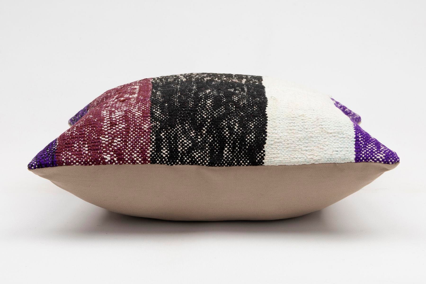 16x16 inches (40x40 cm) Kilim Pillow | KILIM WHOLESALE - Vintage Handmade Pillows - Vintage Handmade Kilim Rugs - It is 100% wool. Artistic and historical rugs. Old handwoven rugs. - Online hand woven rugs and kilim cushions sales. Shipping to a