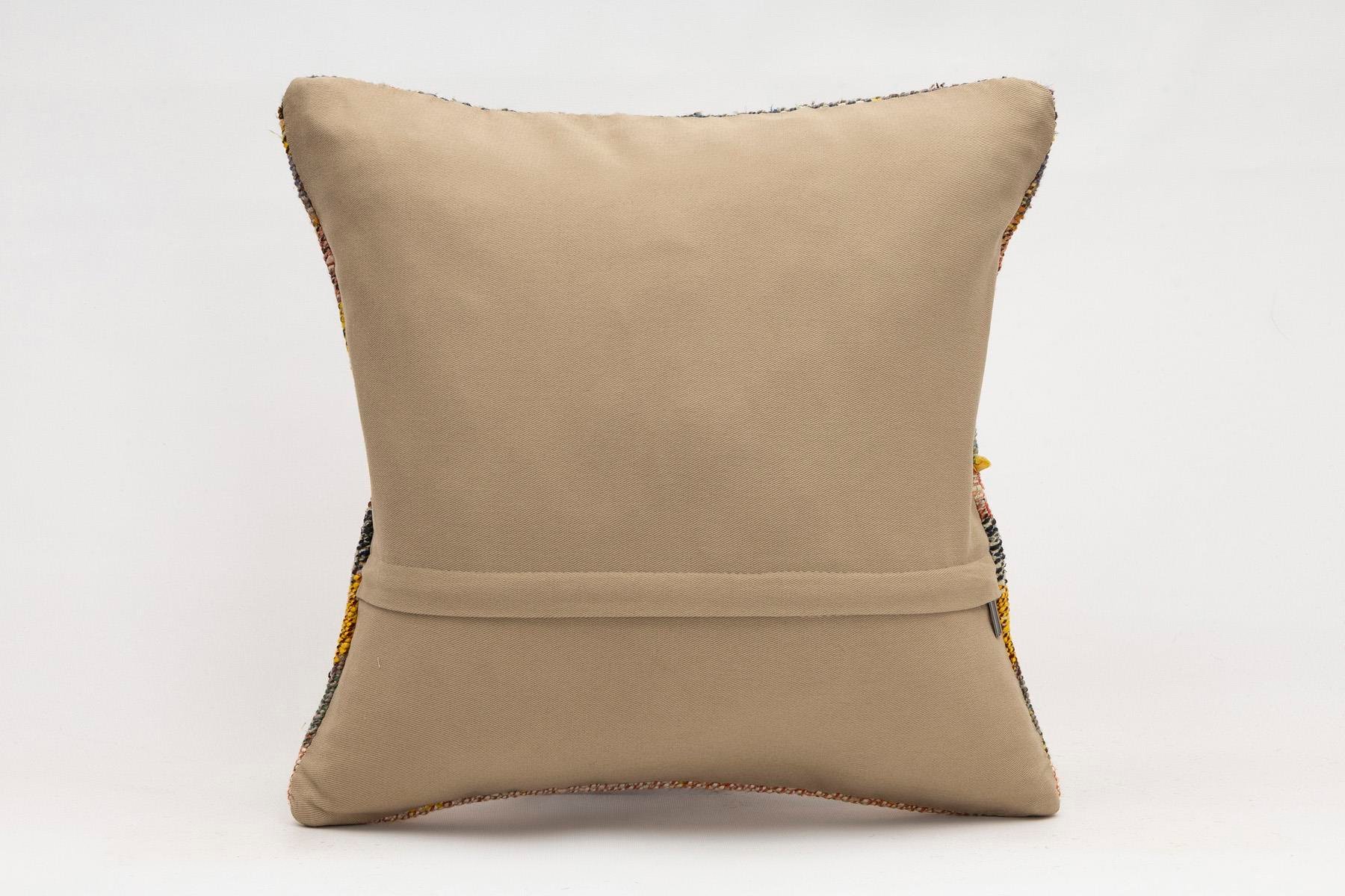 16x16 inches (40x40 cm) Kilim Pillow | KILIM WHOLESALE - Vintage Handmade Pillows - Vintage Handmade Kilim Rugs - It is 100% wool. Artistic and historical rugs. Old handwoven rugs. - Online hand woven rugs and kilim cushions sales. Shipping to a