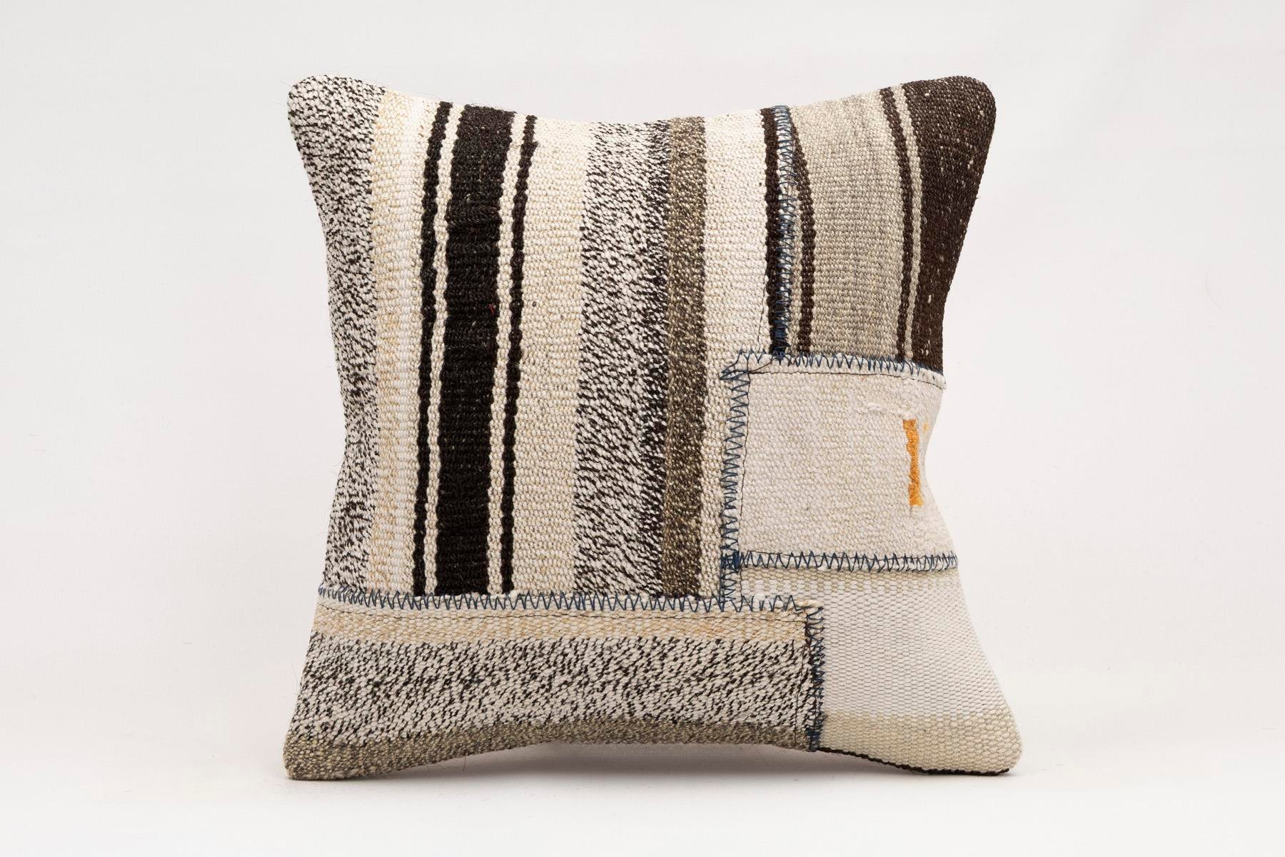 16x16 inches (40x40 cm) Kilim Pillow | KILIM WHOLESALE - Vintage Handmade Pillows - Vintage Handmade Kilim Rugs - It is 100% wool. Artistic and historical rugs. Old handwoven rugs. - Online hand woven rugs and kilim cushions sales. Shipping to a