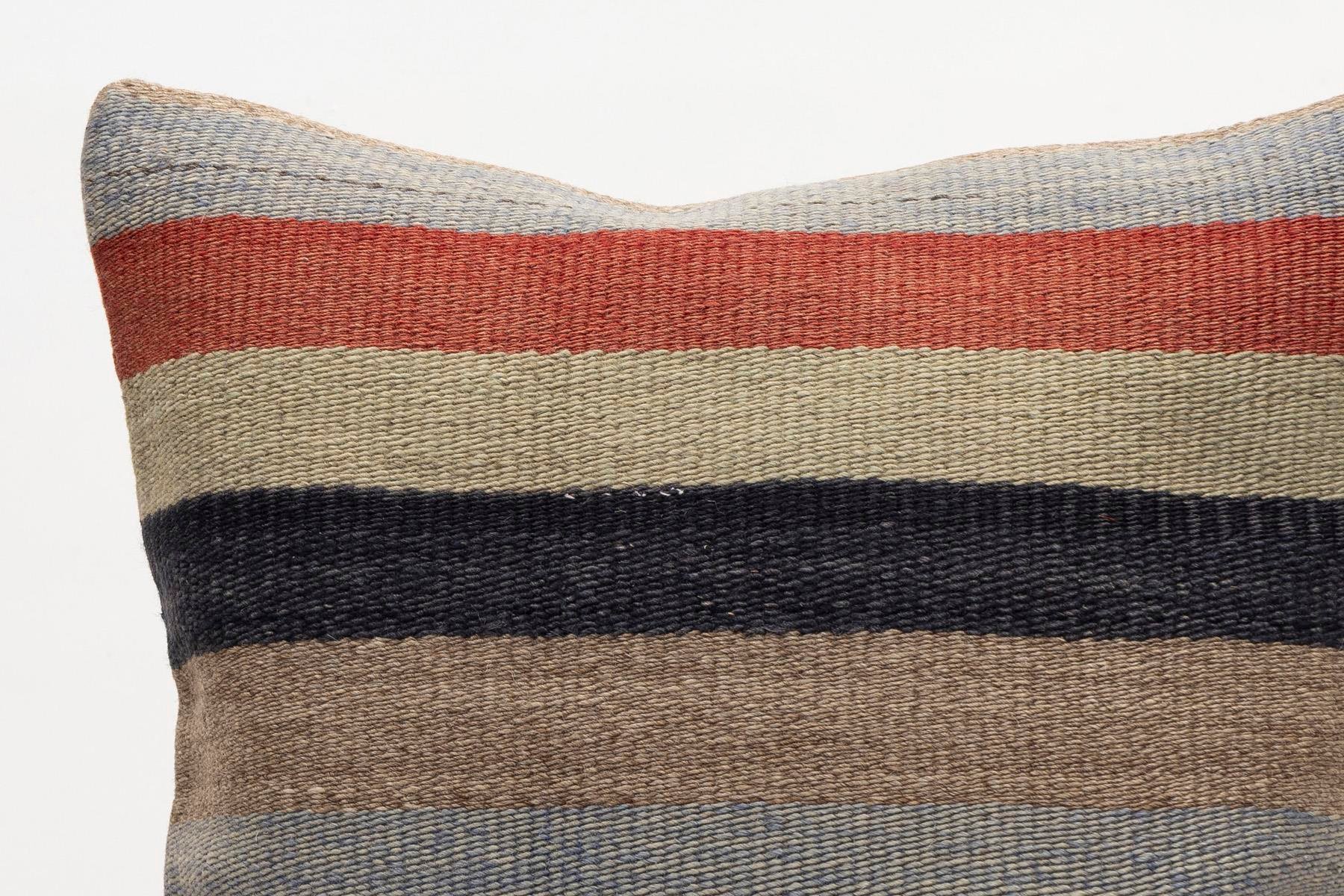 16x16 inches (40x40 cm) Kilim Pillow | KILIM WHOLESALE - Vintage Handmade Pillows - Vintage Handmade Kilim Rugs - It is 100% wool. Artistic and historical rugs. Old handwoven rugs. - Online hand woven rugs and kilim cushions sales. Shipping to a