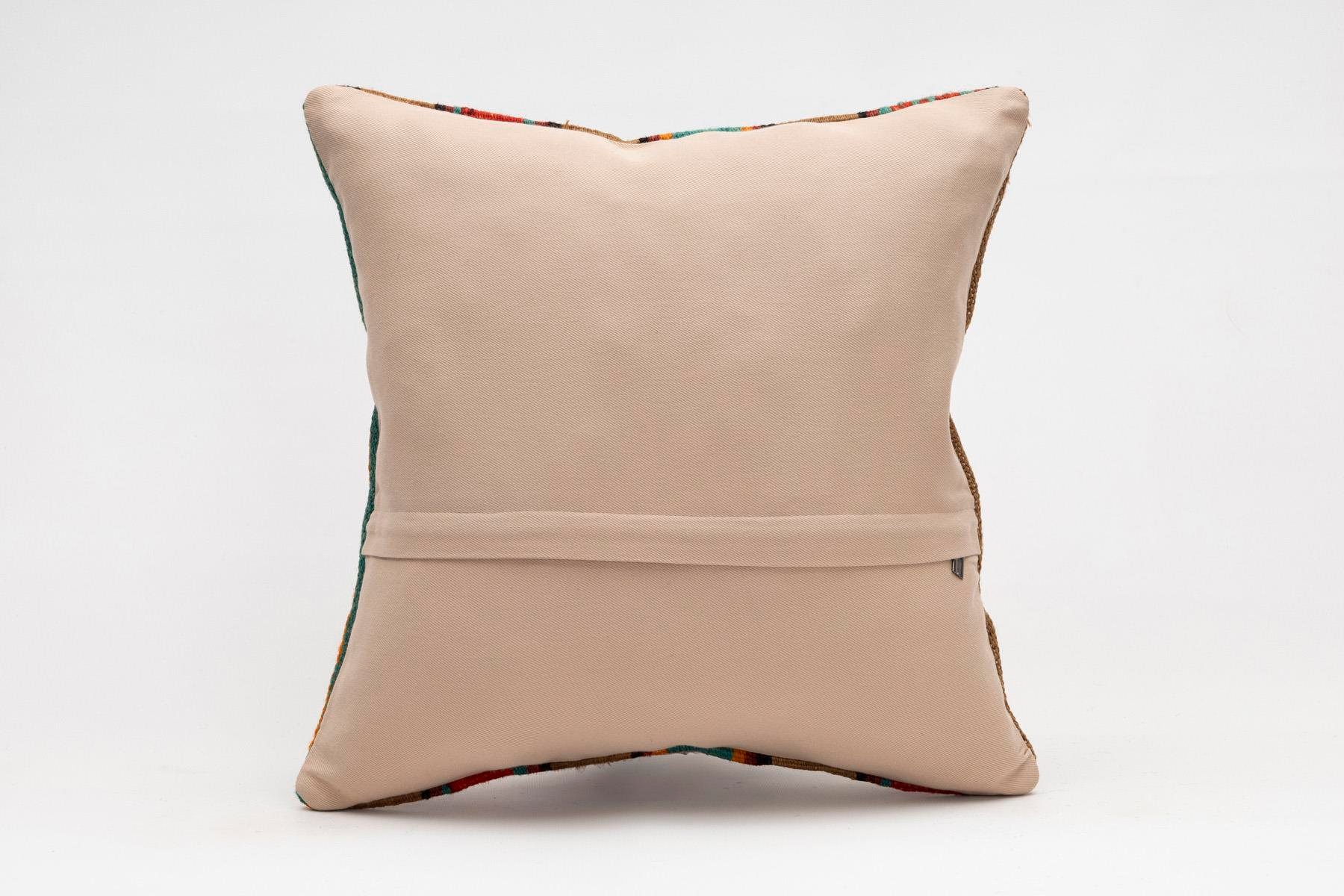 16x16 inches (40x40 cm) Kilim Pillow | KILIM WHOLESALE - Vintage Handmade Pillows - Vintage Handmade Kilim Rugs - It is 100% wool. Artistic and historical rugs. Old handwoven rugs. - Online hand woven rugs and kilim cushions sales. Shipping to a