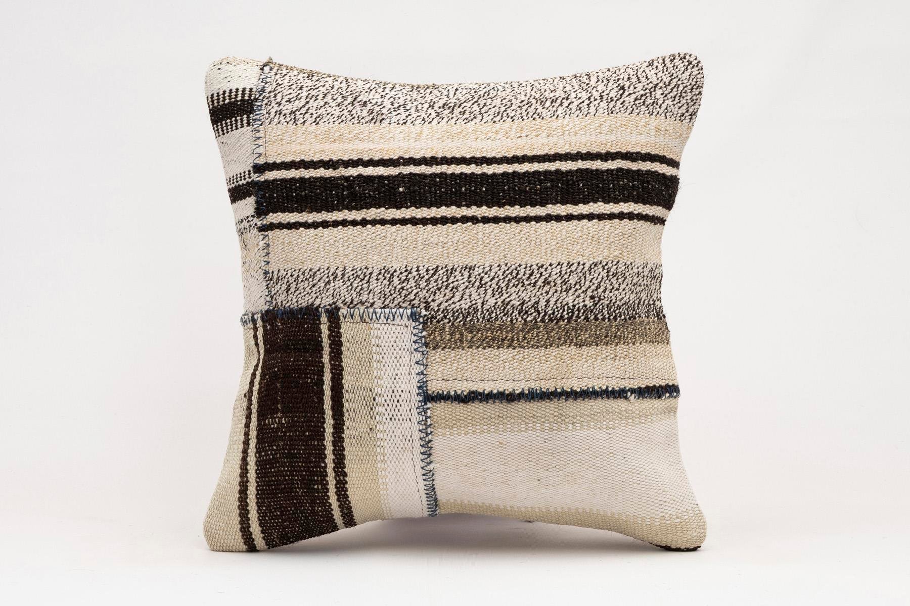 16x16 inches (40x40 cm) Kilim Pillow | KILIM WHOLESALE - Vintage Handmade Pillows - Vintage Handmade Kilim Rugs - It is 100% wool. Artistic and historical rugs. Old handwoven rugs. - Online hand woven rugs and kilim cushions sales. Shipping to a