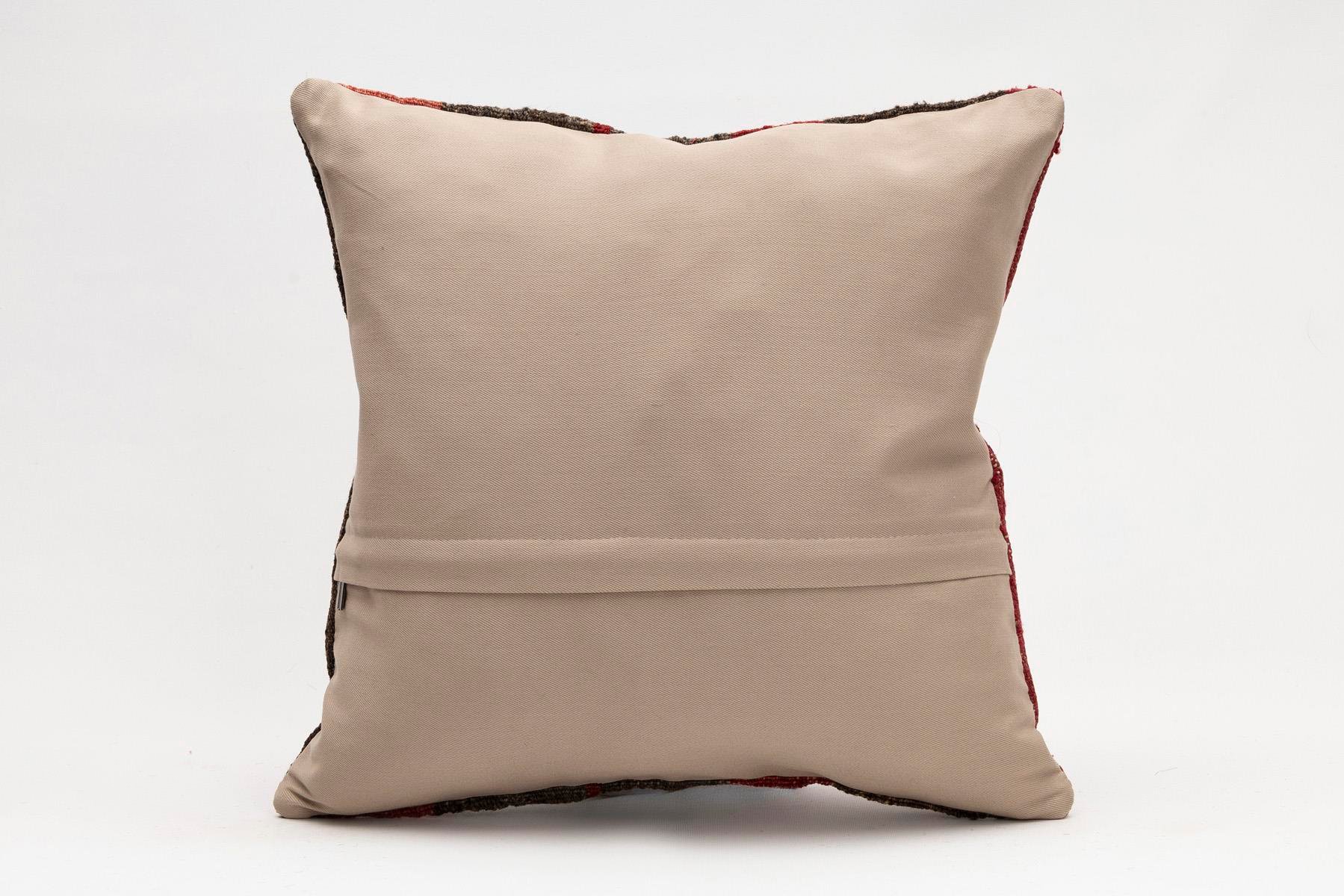 16x16 inches (40x40 cm) Kilim Pillow | KILIM WHOLESALE - Vintage Handmade Pillows - Vintage Handmade Kilim Rugs - It is 100% wool. Artistic and historical rugs. Old handwoven rugs. - Online hand woven rugs and kilim cushions sales. Shipping to a