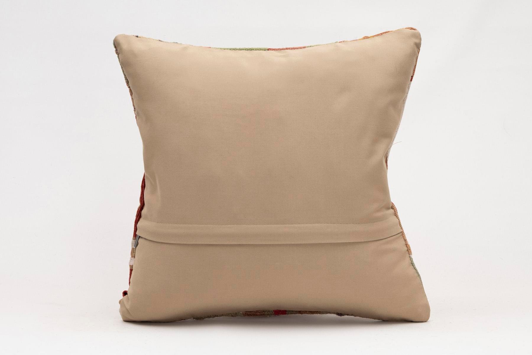 16x16 inches (40x40 cm) Kilim Pillow | KILIM WHOLESALE - Vintage Handmade Pillows - Vintage Handmade Kilim Rugs - It is 100% wool. Artistic and historical rugs. Old handwoven rugs. - Online hand woven rugs and kilim cushions sales. Shipping to a