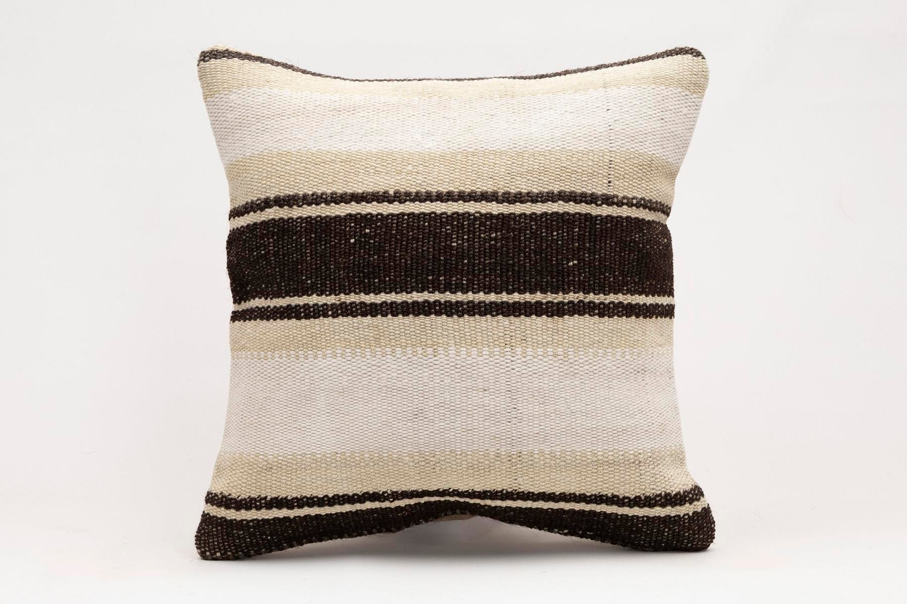 16x16 inches (40x40 cm) Kilim Pillow | KILIM WHOLESALE - Vintage Handmade Pillows - Vintage Handmade Kilim Rugs - It is 100% wool. Artistic and historical rugs. Old handwoven rugs. - Online hand woven rugs and kilim cushions sales. Shipping to a