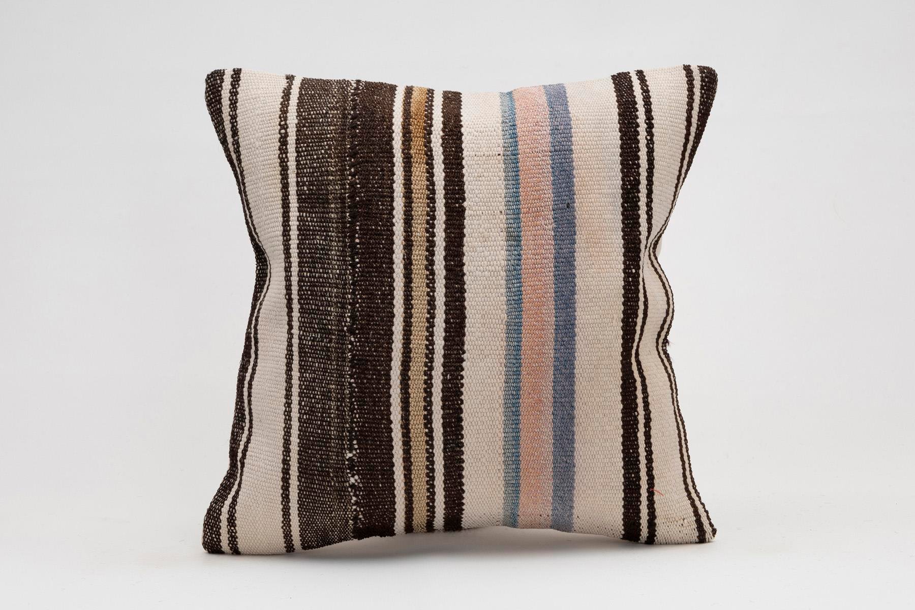 16x16 inches (40x40 cm) Kilim Pillow | KILIM WHOLESALE - Vintage Handmade Pillows - Vintage Handmade Kilim Rugs - It is 100% wool. Artistic and historical rugs. Old handwoven rugs. - Online hand woven rugs and kilim cushions sales. Shipping to a