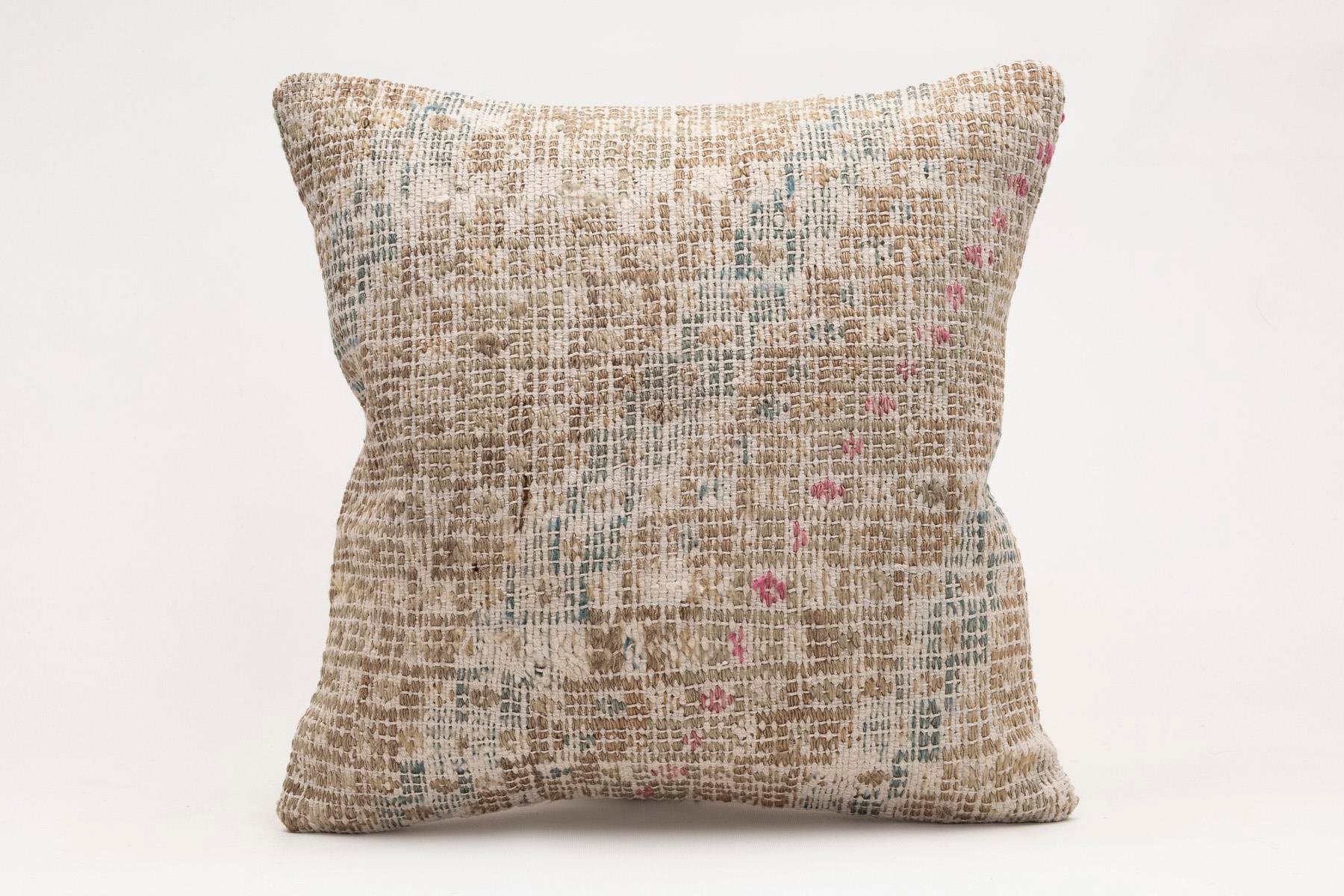 16x16 inches (40x40 cm) Kilim Pillow | KILIM WHOLESALE - Vintage Handmade Pillows - Vintage Handmade Kilim Rugs - It is 100% wool. Artistic and historical rugs. Old handwoven rugs. - Online hand woven rugs and kilim cushions sales. Shipping to a