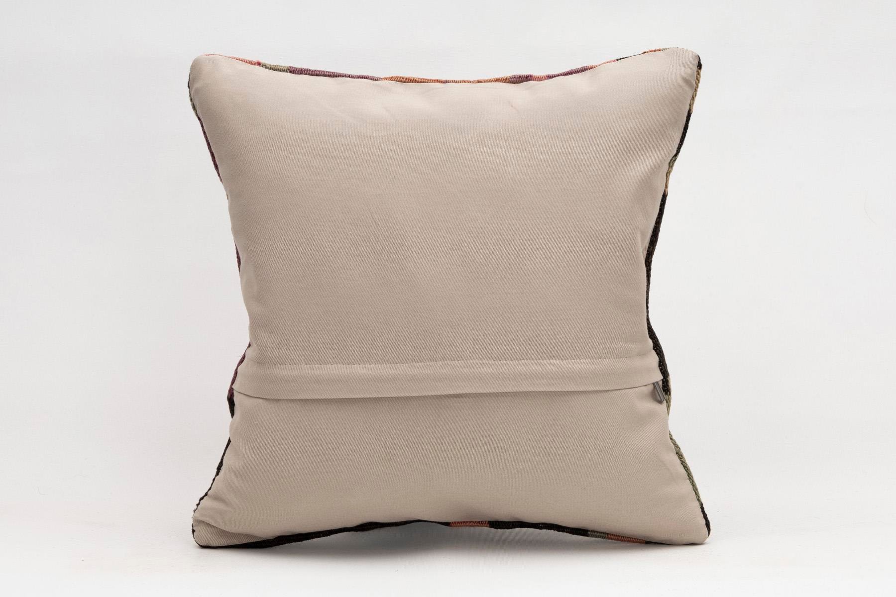 16x16 inches (40x40 cm) Kilim Pillow | KILIM WHOLESALE - Vintage Handmade Pillows - Vintage Handmade Kilim Rugs - It is 100% wool. Artistic and historical rugs. Old handwoven rugs. - Online hand woven rugs and kilim cushions sales. Shipping to a