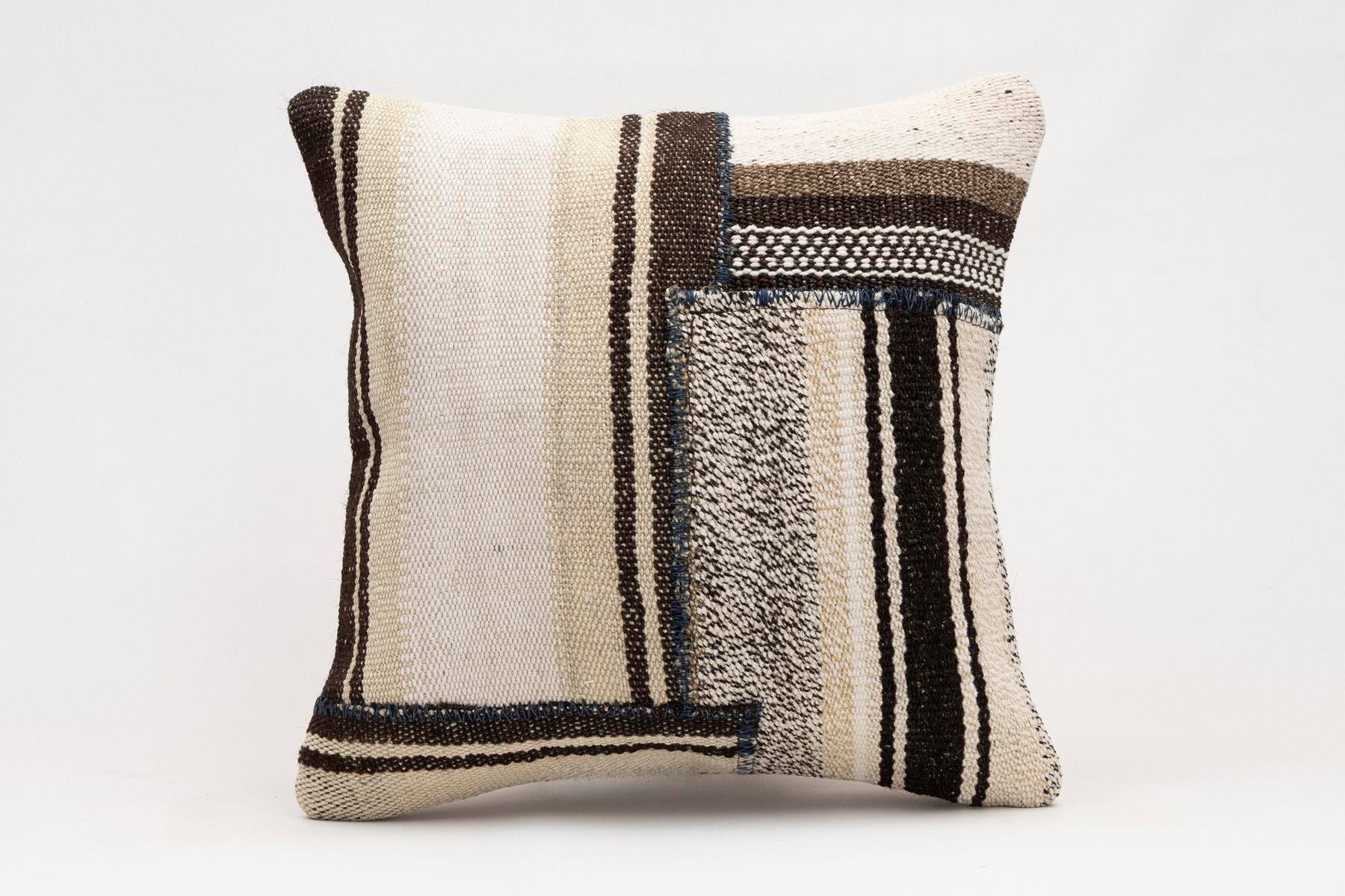 16x16 inches (40x40 cm) Kilim Pillow | KILIM WHOLESALE - Vintage Handmade Pillows - Vintage Handmade Kilim Rugs - It is 100% wool. Artistic and historical rugs. Old handwoven rugs. - Online hand woven rugs and kilim cushions sales. Shipping to a