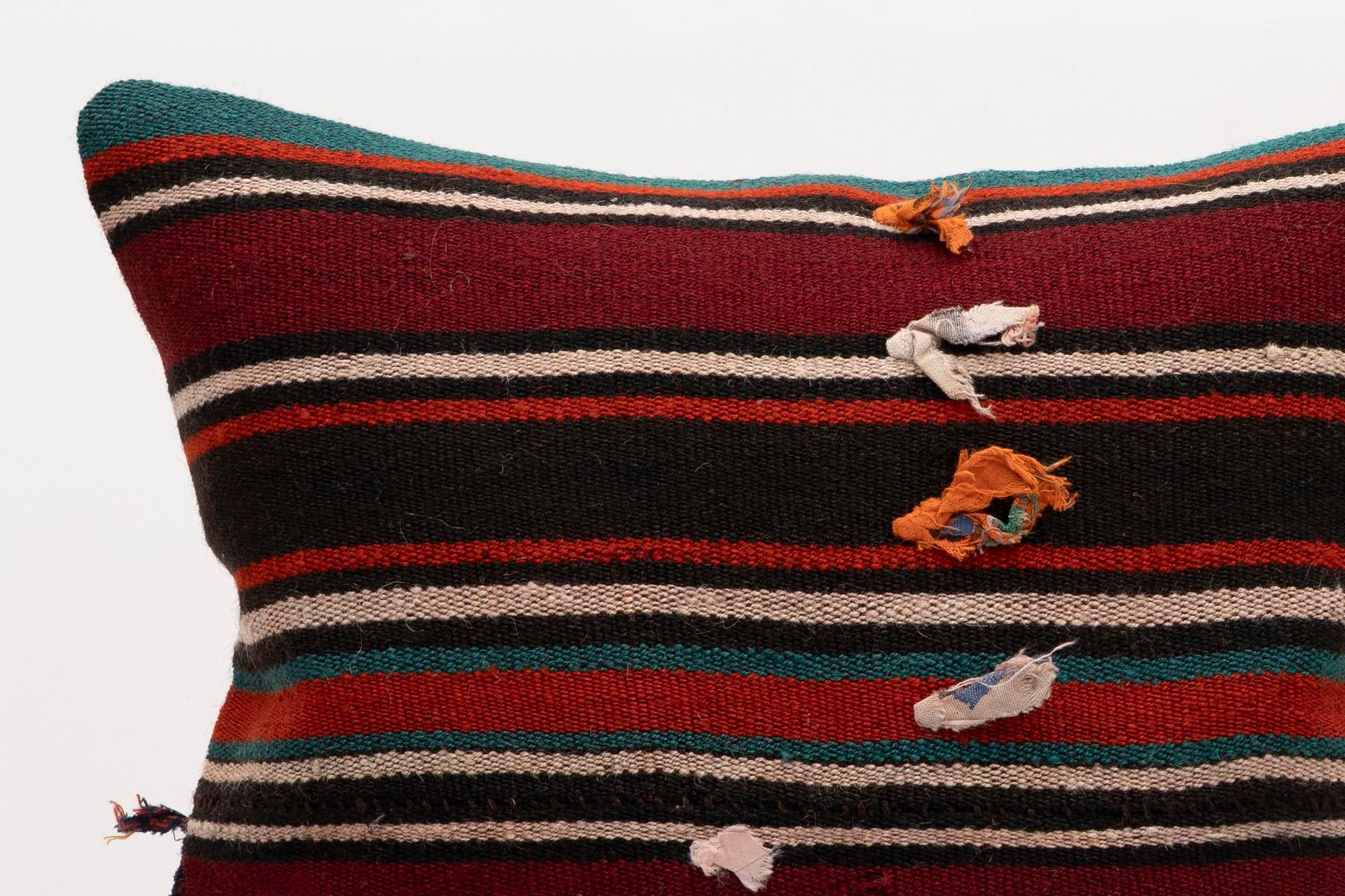 16x16 inches (40x40 cm) Kilim Pillow | KILIM WHOLESALE - Vintage Handmade Pillows - Vintage Handmade Kilim Rugs - It is 100% wool. Artistic and historical rugs. Old handwoven rugs. - Online hand woven rugs and kilim cushions sales. Shipping to a