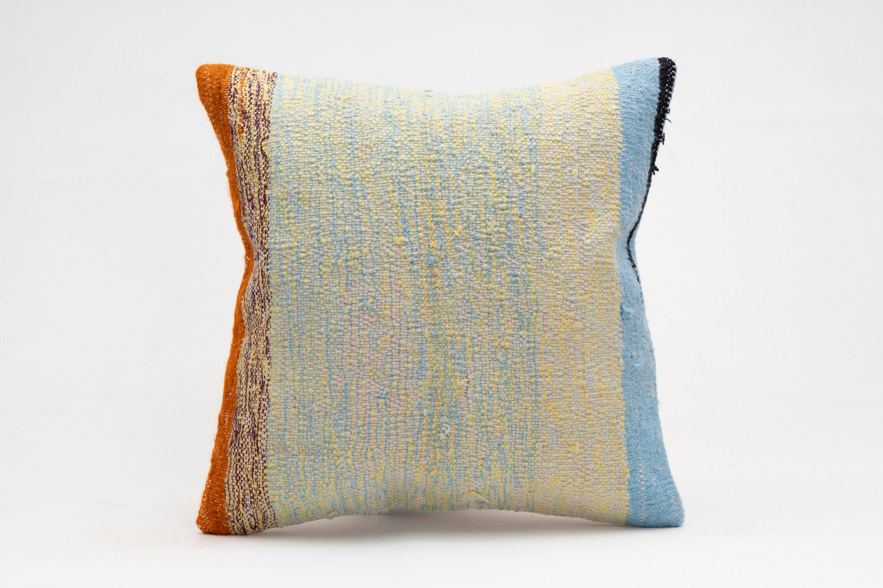 16x16 inches (40x40 cm) Kilim Pillow | KILIM WHOLESALE - Vintage Handmade Pillows - Vintage Handmade Kilim Rugs - It is 100% wool. Artistic and historical rugs. Old handwoven rugs. - Online hand woven rugs and kilim cushions sales. Shipping to a