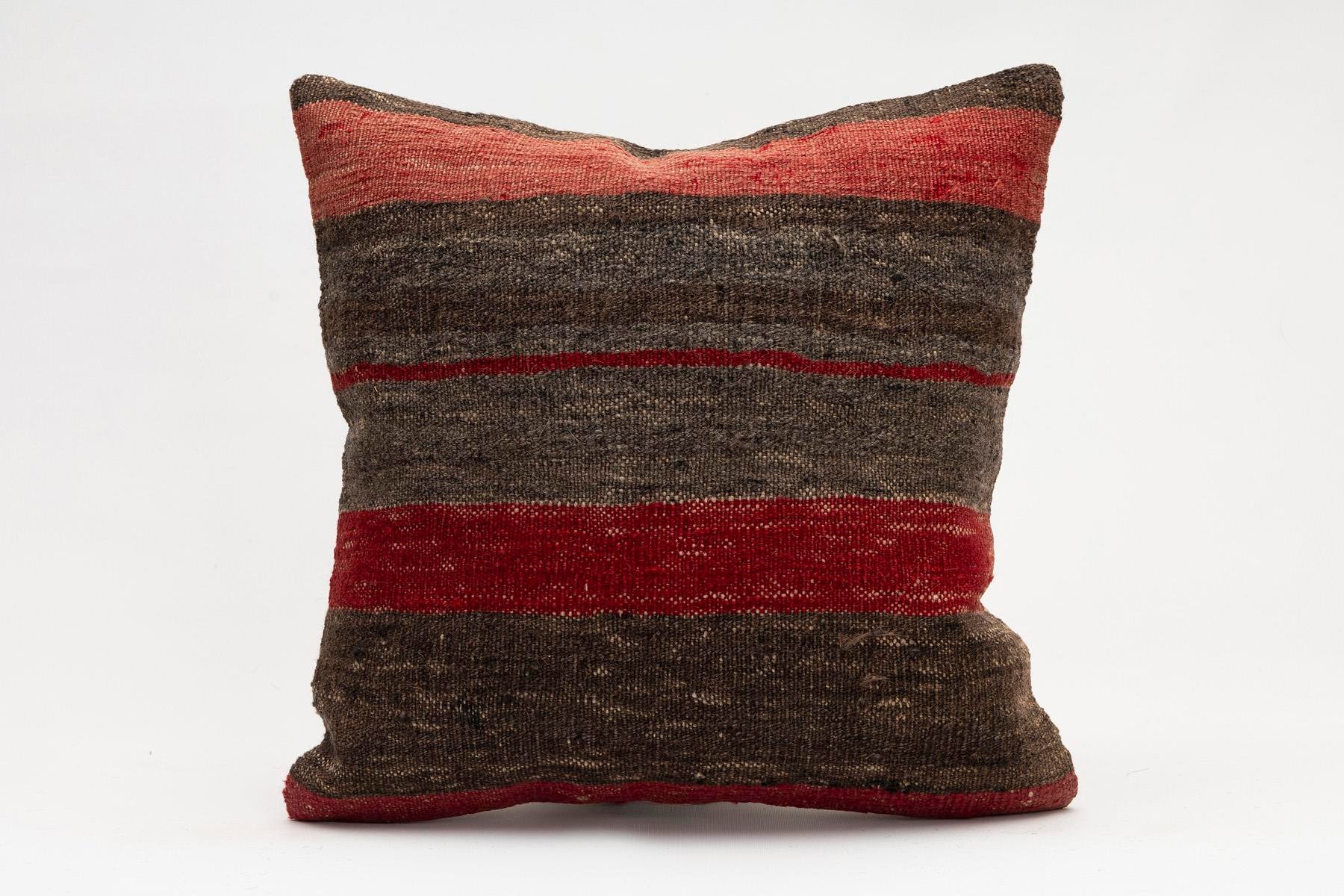 16x16 inches (40x40 cm) Kilim Pillow | KILIM WHOLESALE - Vintage Handmade Pillows - Vintage Handmade Kilim Rugs - It is 100% wool. Artistic and historical rugs. Old handwoven rugs. - Online hand woven rugs and kilim cushions sales. Shipping to a