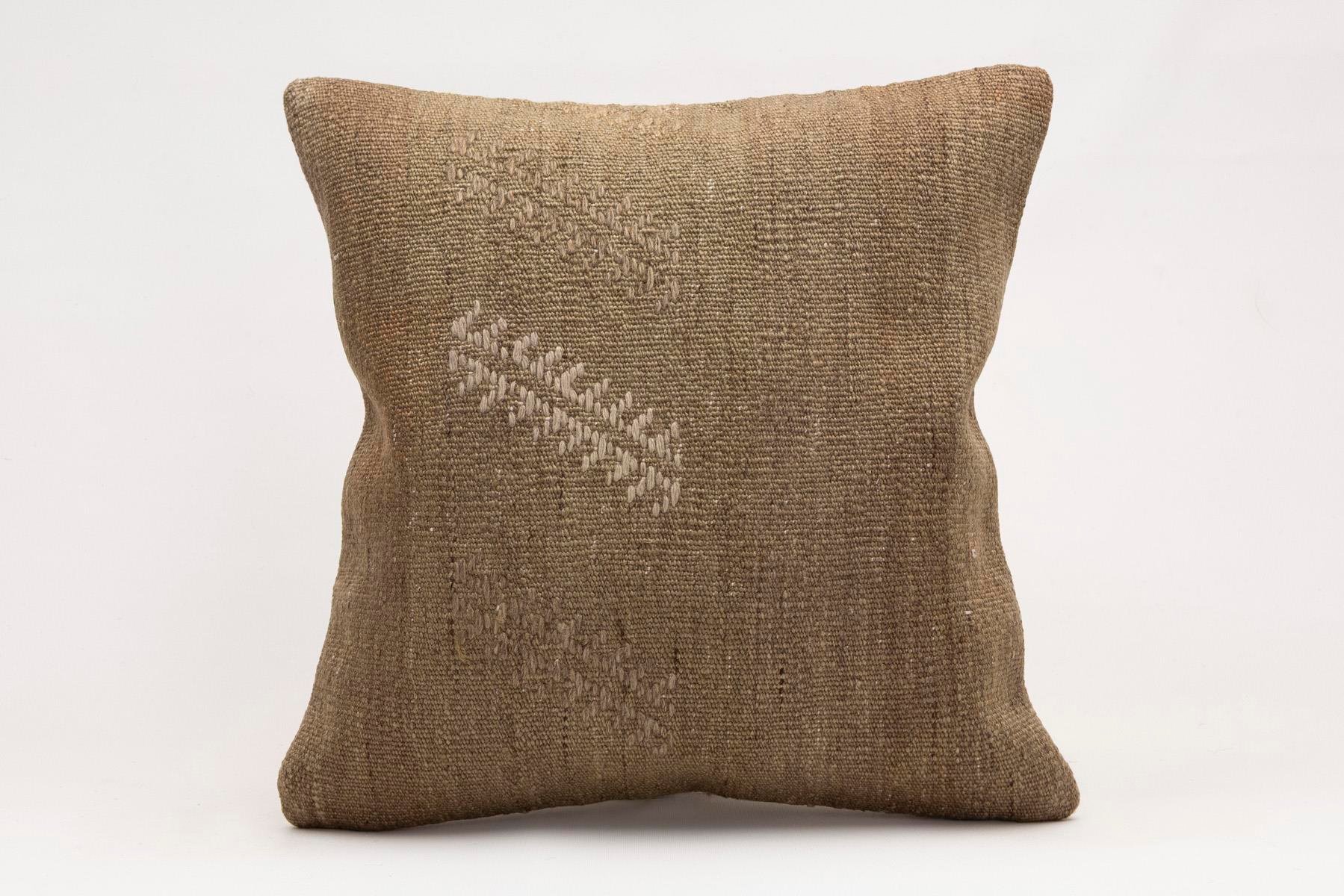 16x16 inches (40x40 cm) Kilim Pillow | KILIM WHOLESALE - Vintage Handmade Pillows - Vintage Handmade Kilim Rugs - It is 100% wool. Artistic and historical rugs. Old handwoven rugs. - Online hand woven rugs and kilim cushions sales. Shipping to a