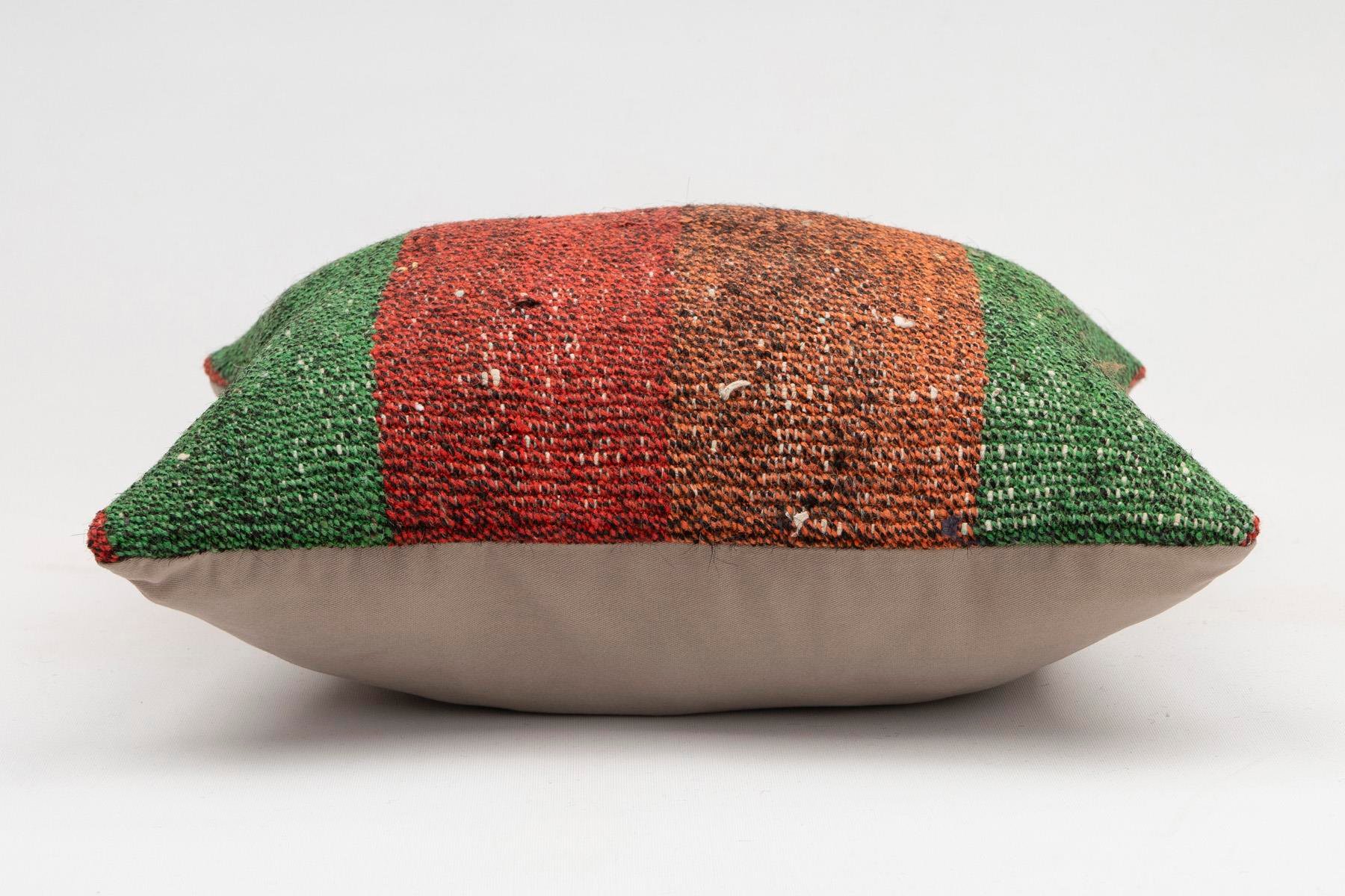 16x16 inches (40x40 cm) Kilim Pillow | KILIM WHOLESALE - Vintage Handmade Pillows - Vintage Handmade Kilim Rugs - It is 100% wool. Artistic and historical rugs. Old handwoven rugs. - Online hand woven rugs and kilim cushions sales. Shipping to a