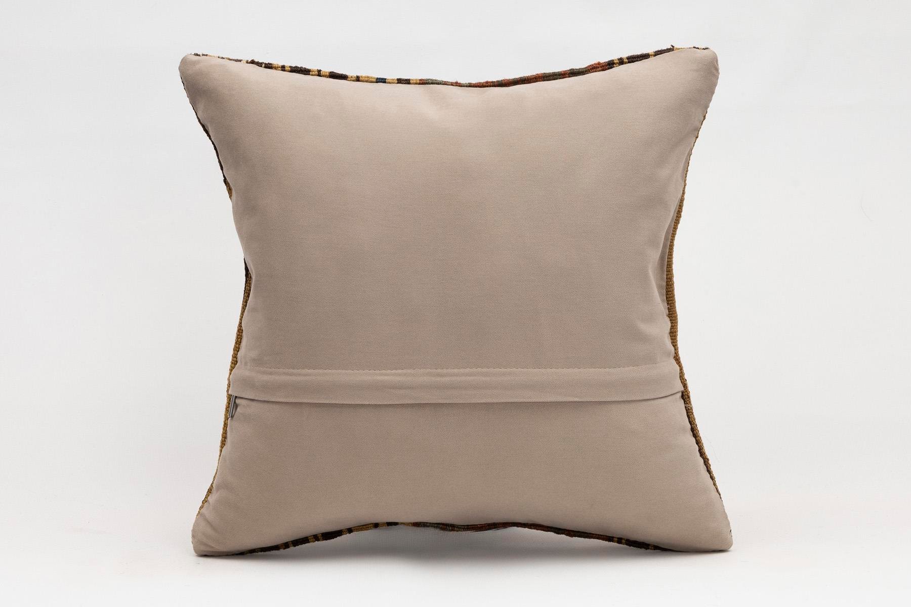 16x16 inches (40x40 cm) Kilim Pillow | KILIM WHOLESALE - Vintage Handmade Pillows - Vintage Handmade Kilim Rugs - It is 100% wool. Artistic and historical rugs. Old handwoven rugs. - Online hand woven rugs and kilim cushions sales. Shipping to a