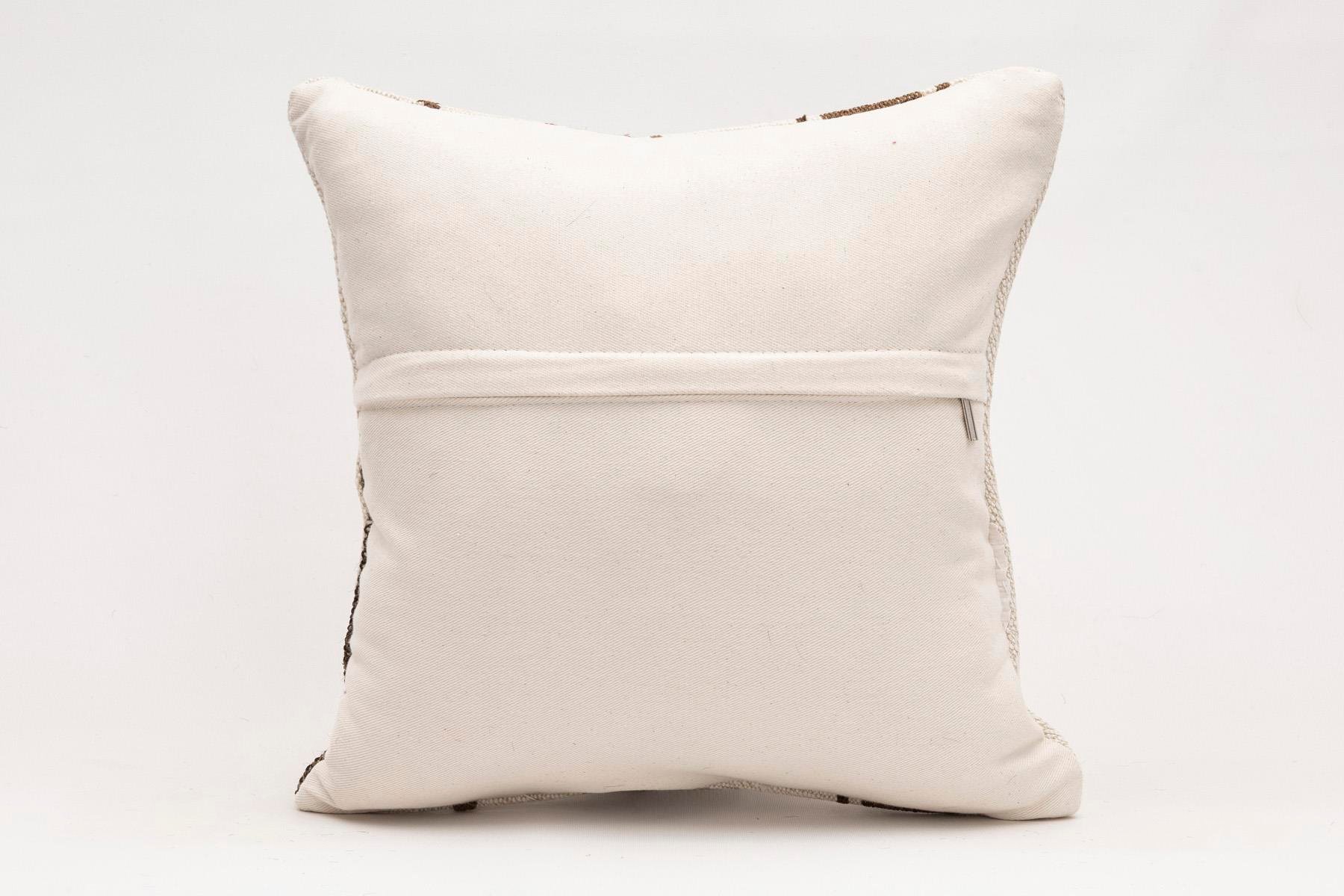 16x16 inches (40x40 cm) Kilim Pillow | KILIM WHOLESALE - Vintage Handmade Pillows - Vintage Handmade Kilim Rugs - It is 100% wool. Artistic and historical rugs. Old handwoven rugs. - Online hand woven rugs and kilim cushions sales. Shipping to a