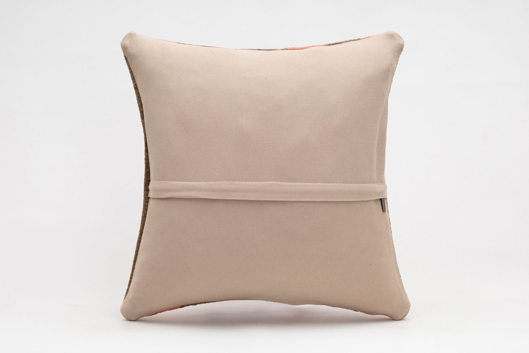 16x16 inches (40x40 cm) Kilim Pillow | KILIM WHOLESALE - Vintage Handmade Pillows - Vintage Handmade Kilim Rugs - It is 100% wool. Artistic and historical rugs. Old handwoven rugs. - Online hand woven rugs and kilim cushions sales. Shipping to a