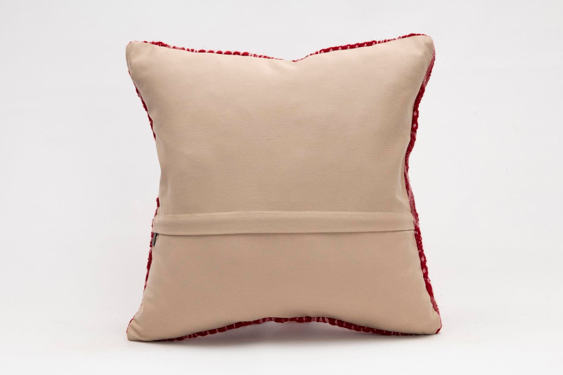 16x16 inches (40x40 cm) Kilim Pillow | KILIM WHOLESALE - Vintage Handmade Pillows - Vintage Handmade Kilim Rugs - It is 100% wool. Artistic and historical rugs. Old handwoven rugs. - Online hand woven rugs and kilim cushions sales. Shipping to a