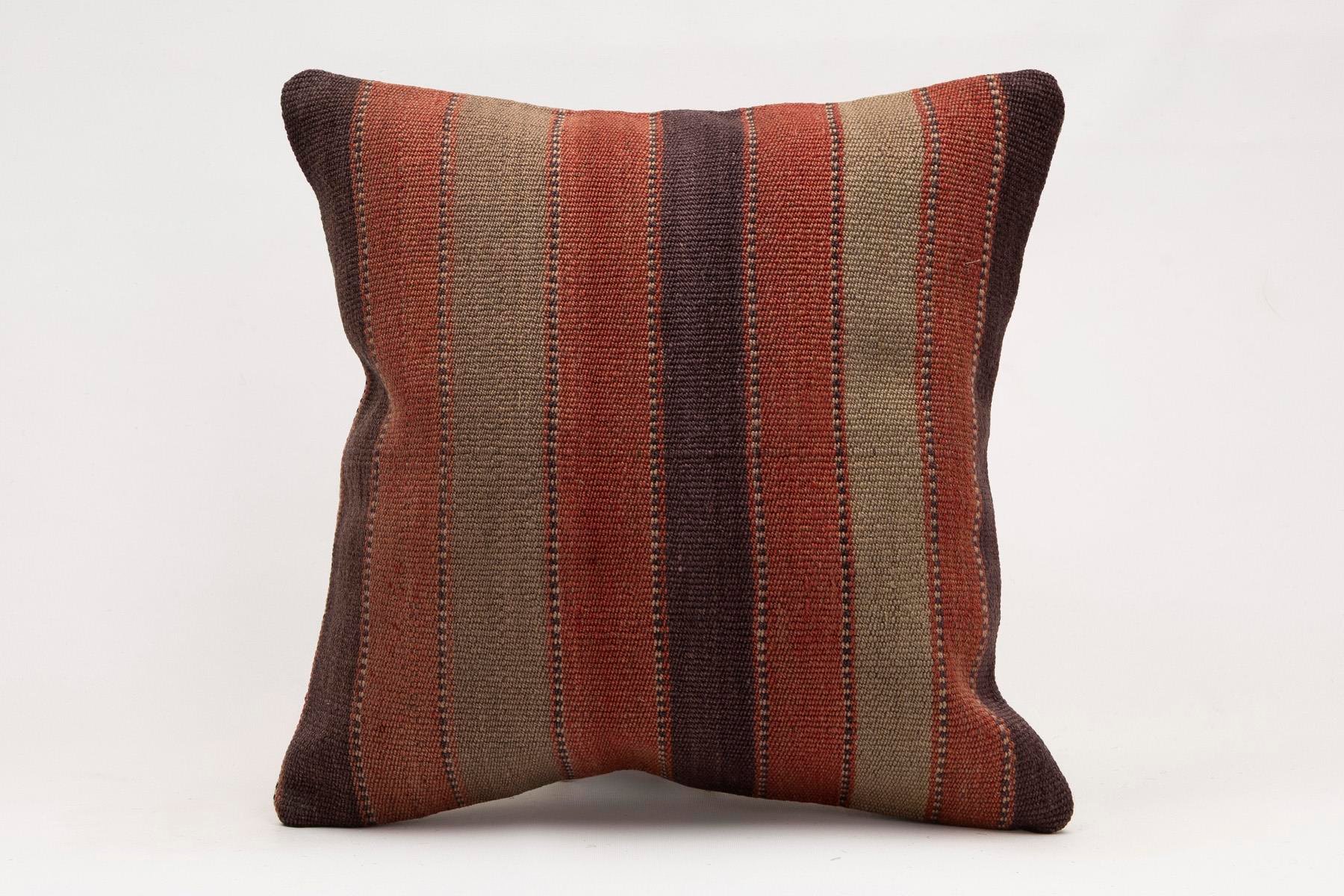 16x16 inches (40x40 cm) Kilim Pillow | KILIM WHOLESALE - Vintage Handmade Pillows - Vintage Handmade Kilim Rugs - It is 100% wool. Artistic and historical rugs. Old handwoven rugs. - Online hand woven rugs and kilim cushions sales. Shipping to a