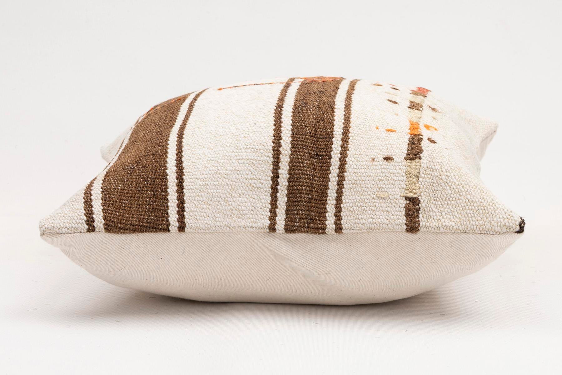 16x16 inches (40x40 cm) Kilim Pillow | KILIM WHOLESALE - Vintage Handmade Pillows - Vintage Handmade Kilim Rugs - It is 100% wool. Artistic and historical rugs. Old handwoven rugs. - Online hand woven rugs and kilim cushions sales. Shipping to a