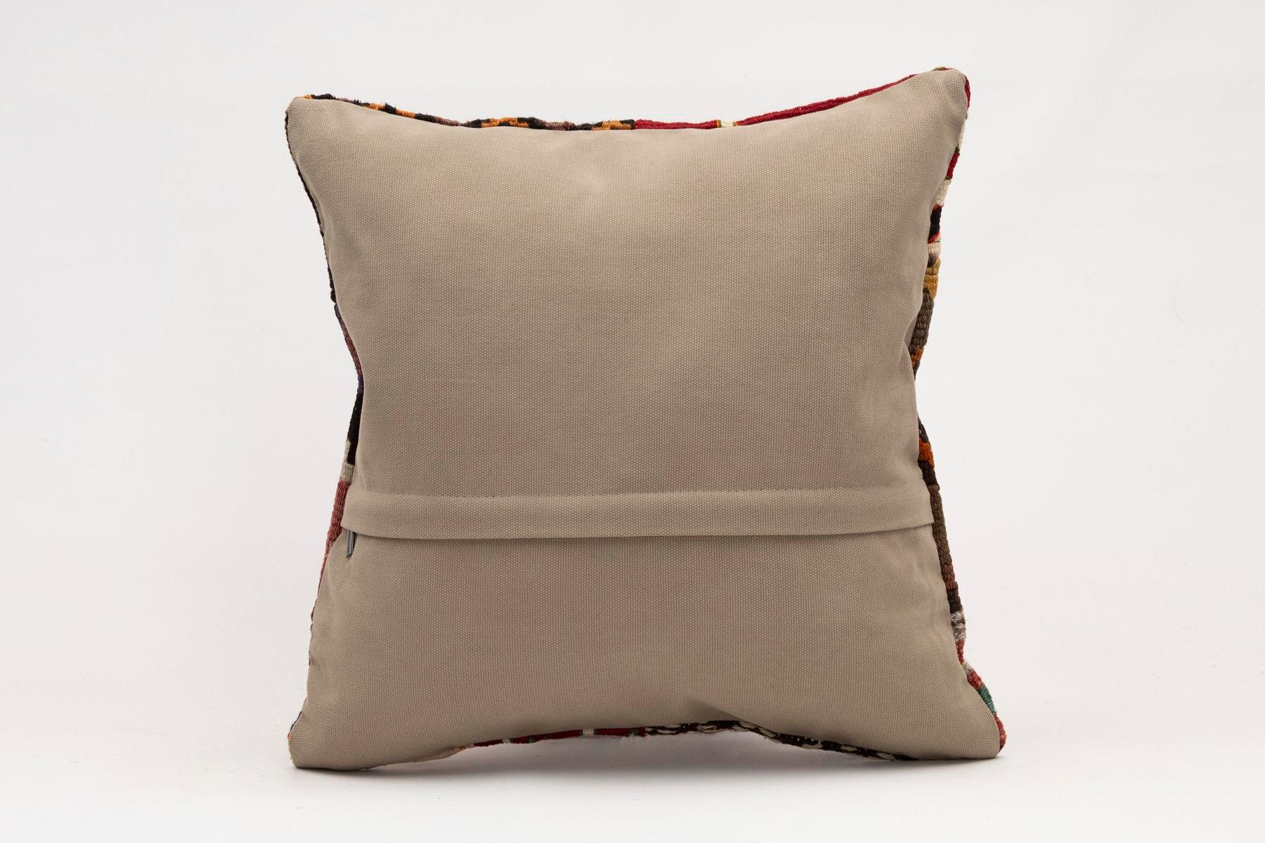 16x16 inches (40x40 cm) Kilim Pillow | KILIM WHOLESALE - Vintage Handmade Pillows - Vintage Handmade Kilim Rugs - It is 100% wool. Artistic and historical rugs. Old handwoven rugs. - Online hand woven rugs and kilim cushions sales. Shipping to a