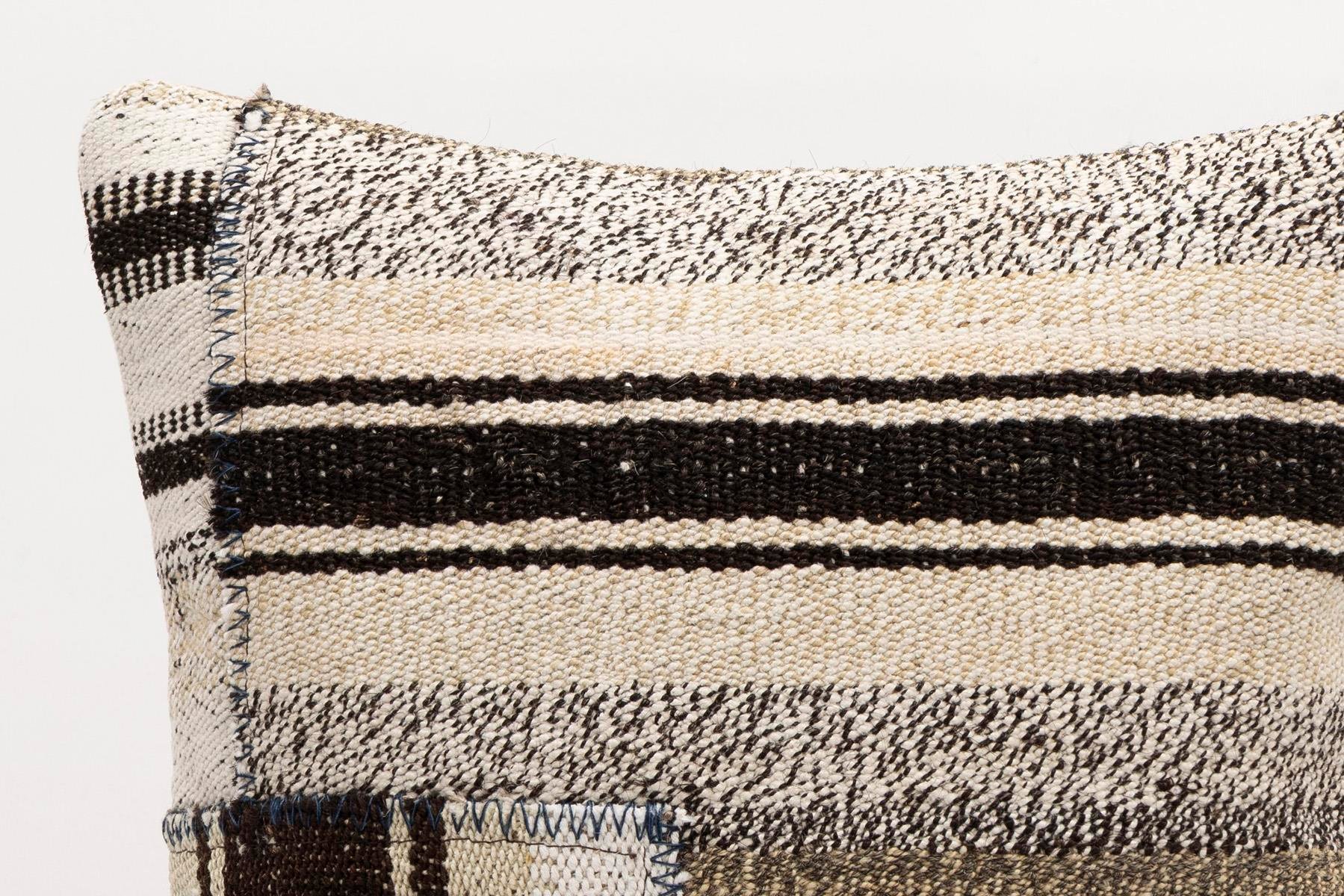 16x16 inches (40x40 cm) Kilim Pillow | KILIM WHOLESALE - Vintage Handmade Pillows - Vintage Handmade Kilim Rugs - It is 100% wool. Artistic and historical rugs. Old handwoven rugs. - Online hand woven rugs and kilim cushions sales. Shipping to a