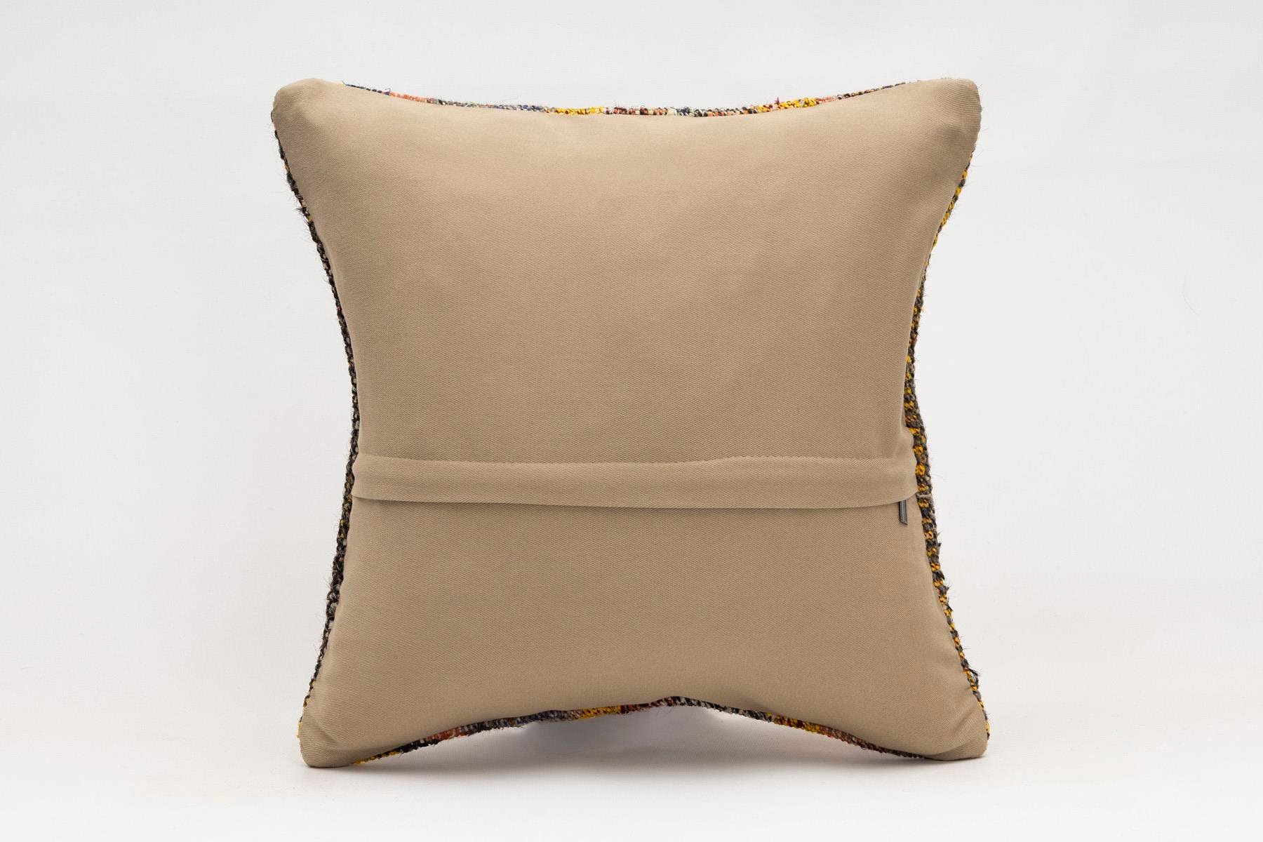 16x16 inches (40x40 cm) Kilim Pillow | KILIM WHOLESALE - Vintage Handmade Pillows - Vintage Handmade Kilim Rugs - It is 100% wool. Artistic and historical rugs. Old handwoven rugs. - Online hand woven rugs and kilim cushions sales. Shipping to a