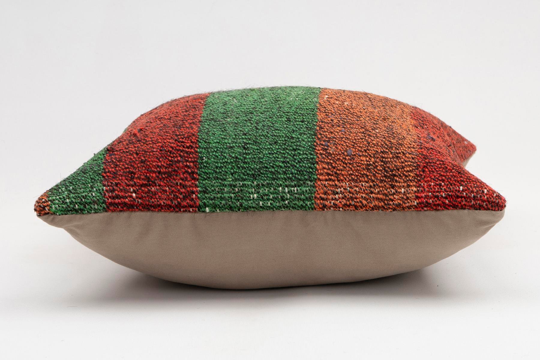 16x16 inches (40x40 cm) Kilim Pillow | KILIM WHOLESALE - Vintage Handmade Pillows - Vintage Handmade Kilim Rugs - It is 100% wool. Artistic and historical rugs. Old handwoven rugs. - Online hand woven rugs and kilim cushions sales. Shipping to a