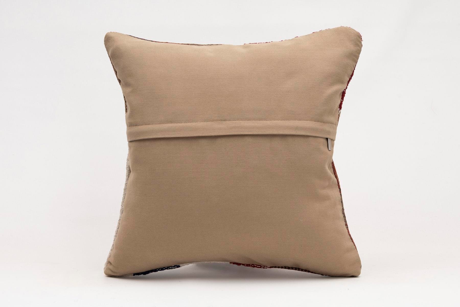 16x16 inches (40x40 cm) Kilim Pillow | KILIM WHOLESALE - Vintage Handmade Pillows - Vintage Handmade Kilim Rugs - It is 100% wool. Artistic and historical rugs. Old handwoven rugs. - Online hand woven rugs and kilim cushions sales. Shipping to a