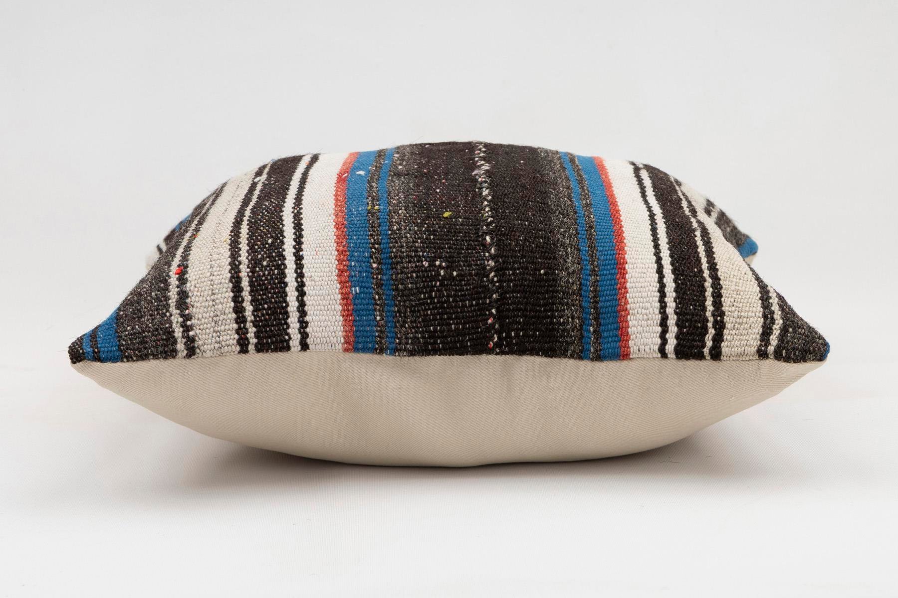 16x16 inches (40x40 cm) Kilim Pillow | KILIM WHOLESALE - Vintage Handmade Pillows - Vintage Handmade Kilim Rugs - It is 100% wool. Artistic and historical rugs. Old handwoven rugs. - Online hand woven rugs and kilim cushions sales. Shipping to a