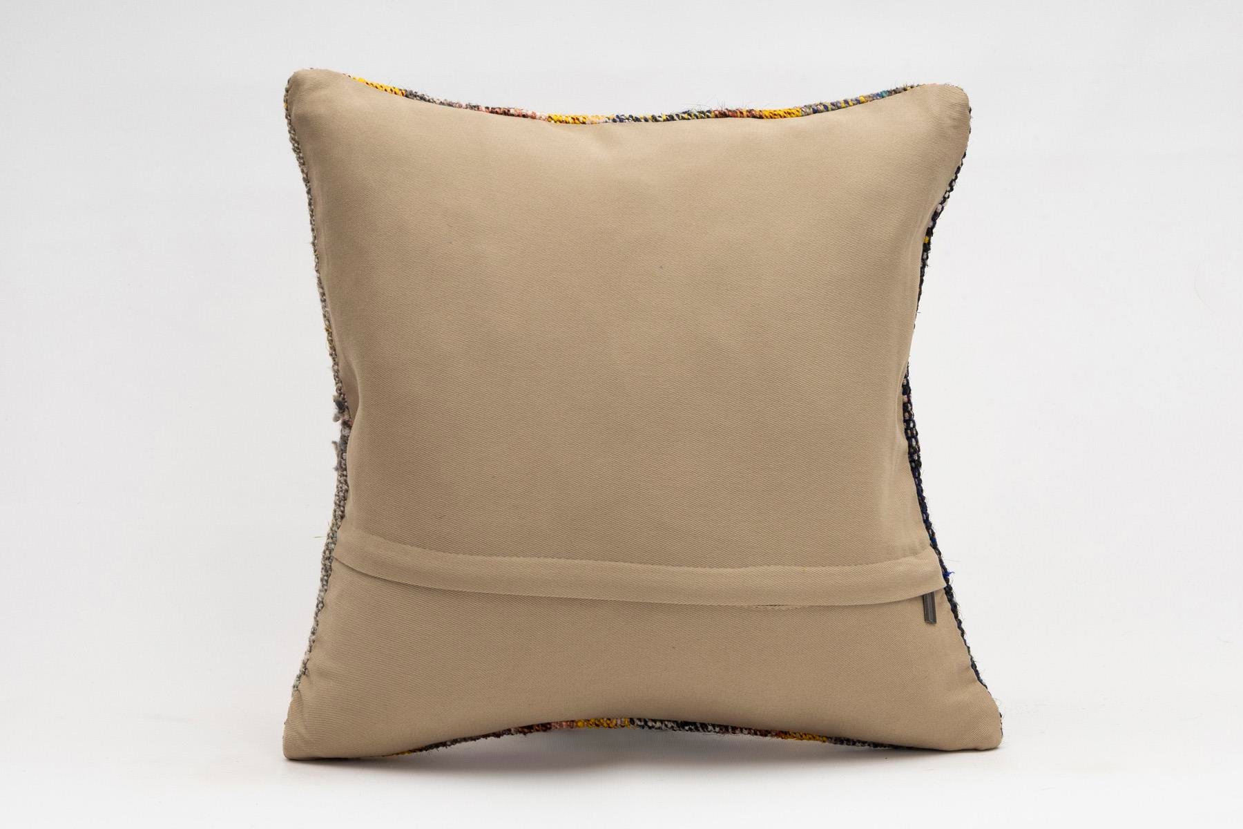 16x16 inches (40x40 cm) Kilim Pillow | KILIM WHOLESALE - Vintage Handmade Pillows - Vintage Handmade Kilim Rugs - It is 100% wool. Artistic and historical rugs. Old handwoven rugs. - Online hand woven rugs and kilim cushions sales. Shipping to a