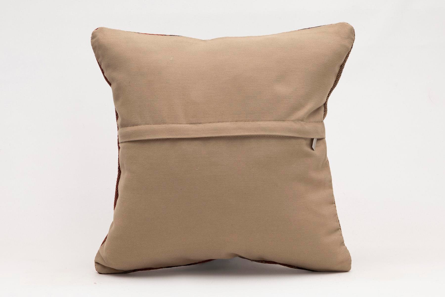 16x16 inches (40x40 cm) Kilim Pillow | KILIM WHOLESALE - Vintage Handmade Pillows - Vintage Handmade Kilim Rugs - It is 100% wool. Artistic and historical rugs. Old handwoven rugs. - Online hand woven rugs and kilim cushions sales. Shipping to a