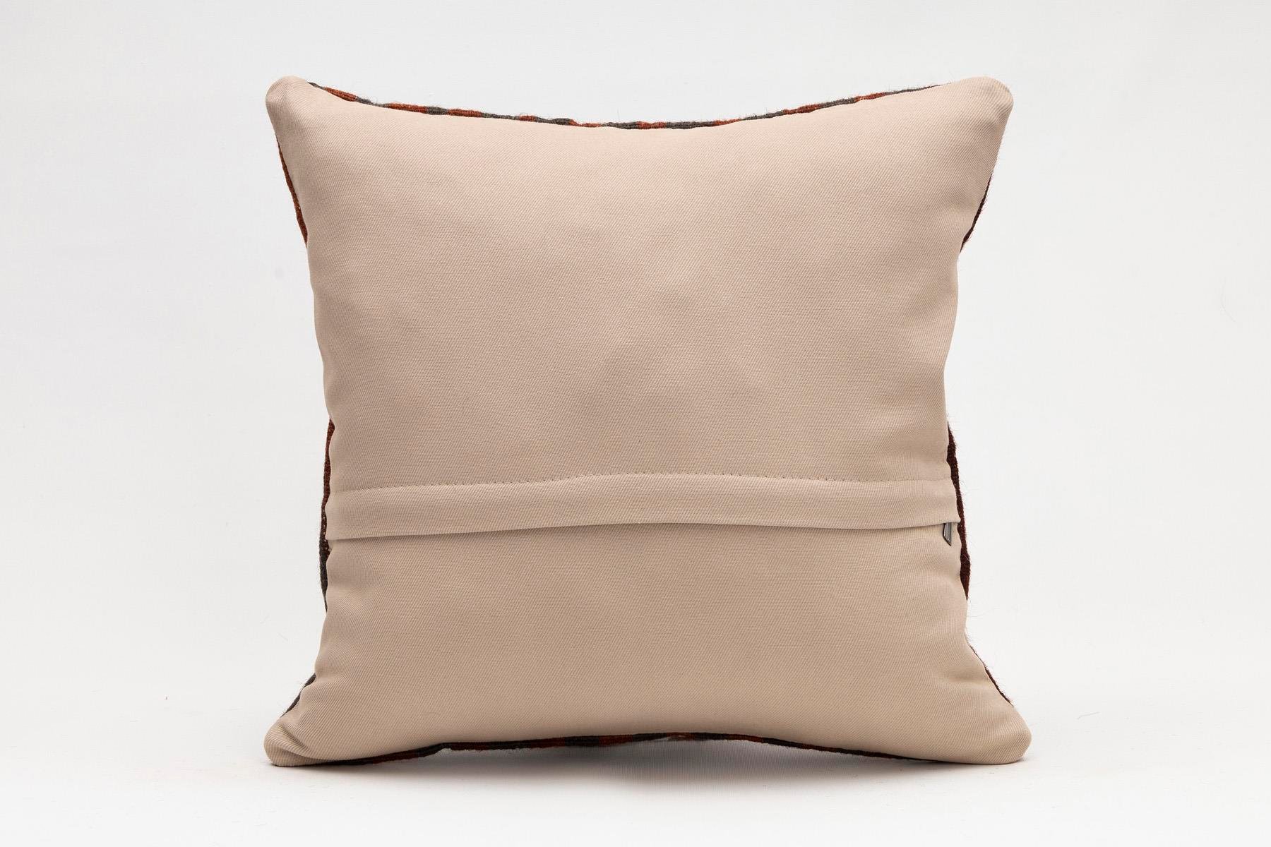 16x16 inches (40x40 cm) Kilim Pillow | KILIM WHOLESALE - Vintage Handmade Pillows - Vintage Handmade Kilim Rugs - It is 100% wool. Artistic and historical rugs. Old handwoven rugs. - Online hand woven rugs and kilim cushions sales. Shipping to a