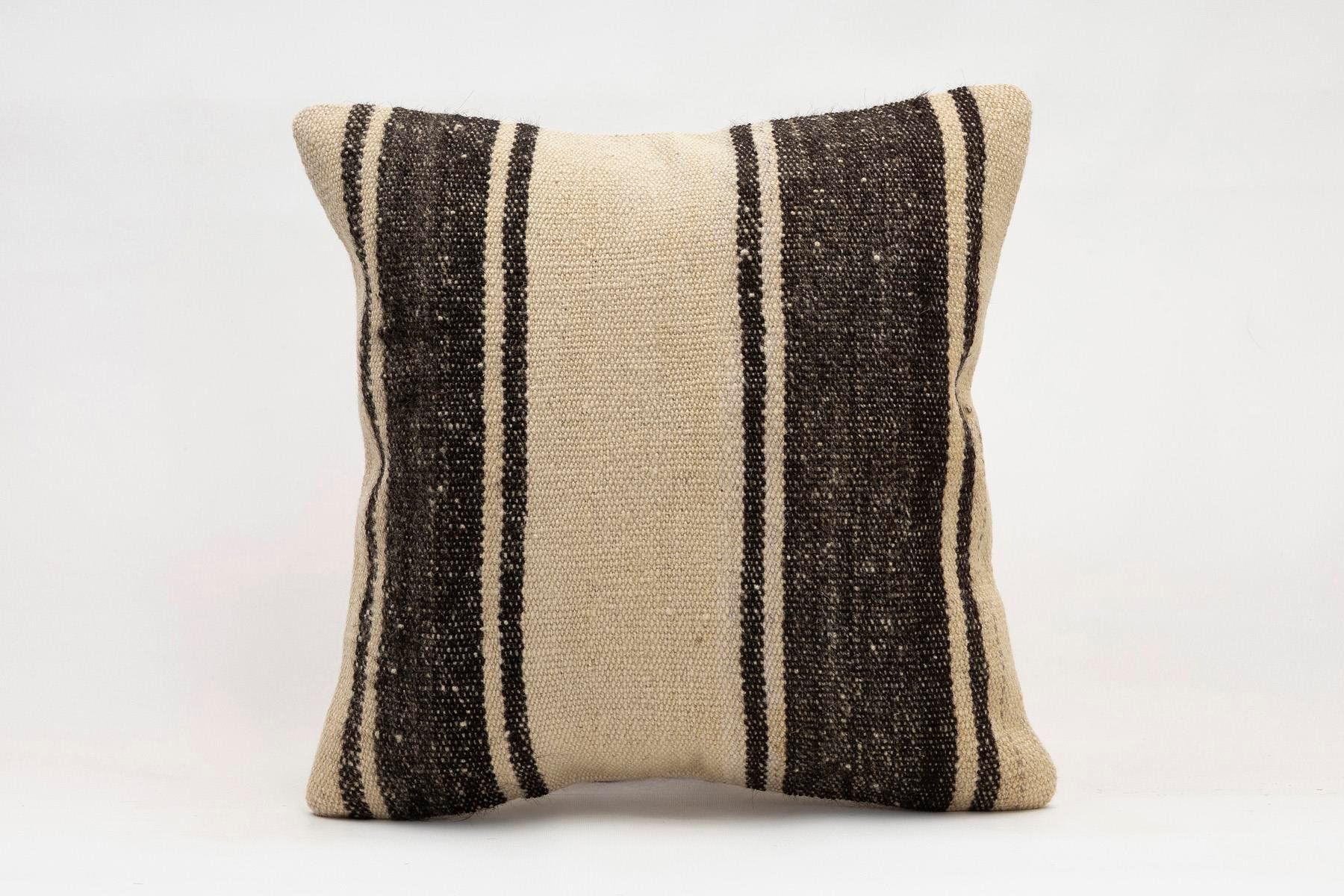 16x16 inches (40x40 cm) Kilim Pillow | KILIM WHOLESALE - Vintage Handmade Pillows - Vintage Handmade Kilim Rugs - It is 100% wool. Artistic and historical rugs. Old handwoven rugs. - Online hand woven rugs and kilim cushions sales. Shipping to a