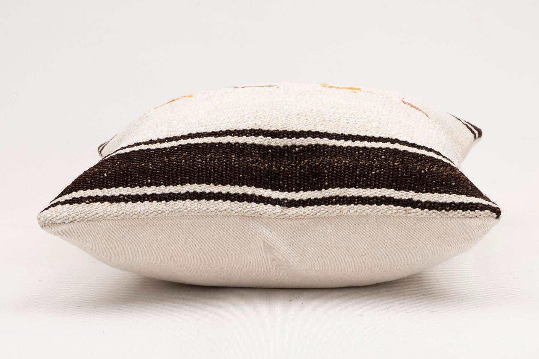 16x16 inches (40x40 cm) Kilim Pillow | KILIM WHOLESALE - Vintage Handmade Pillows - Vintage Handmade Kilim Rugs - It is 100% wool. Artistic and historical rugs. Old handwoven rugs. - Online hand woven rugs and kilim cushions sales. Shipping to a