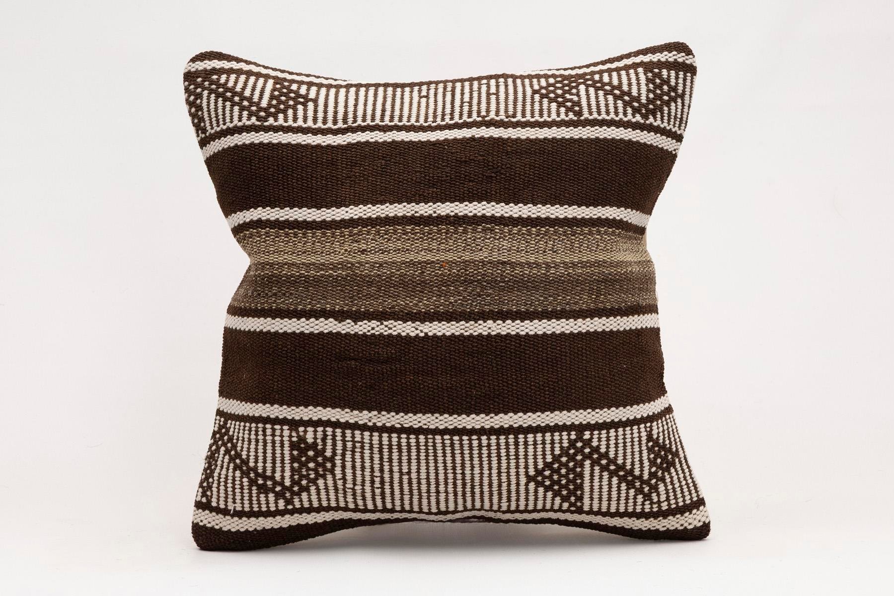 16x16 inches (40x40 cm) Kilim Pillow | KILIM WHOLESALE - Vintage Handmade Pillows - Vintage Handmade Kilim Rugs - It is 100% wool. Artistic and historical rugs. Old handwoven rugs. - Online hand woven rugs and kilim cushions sales. Shipping to a