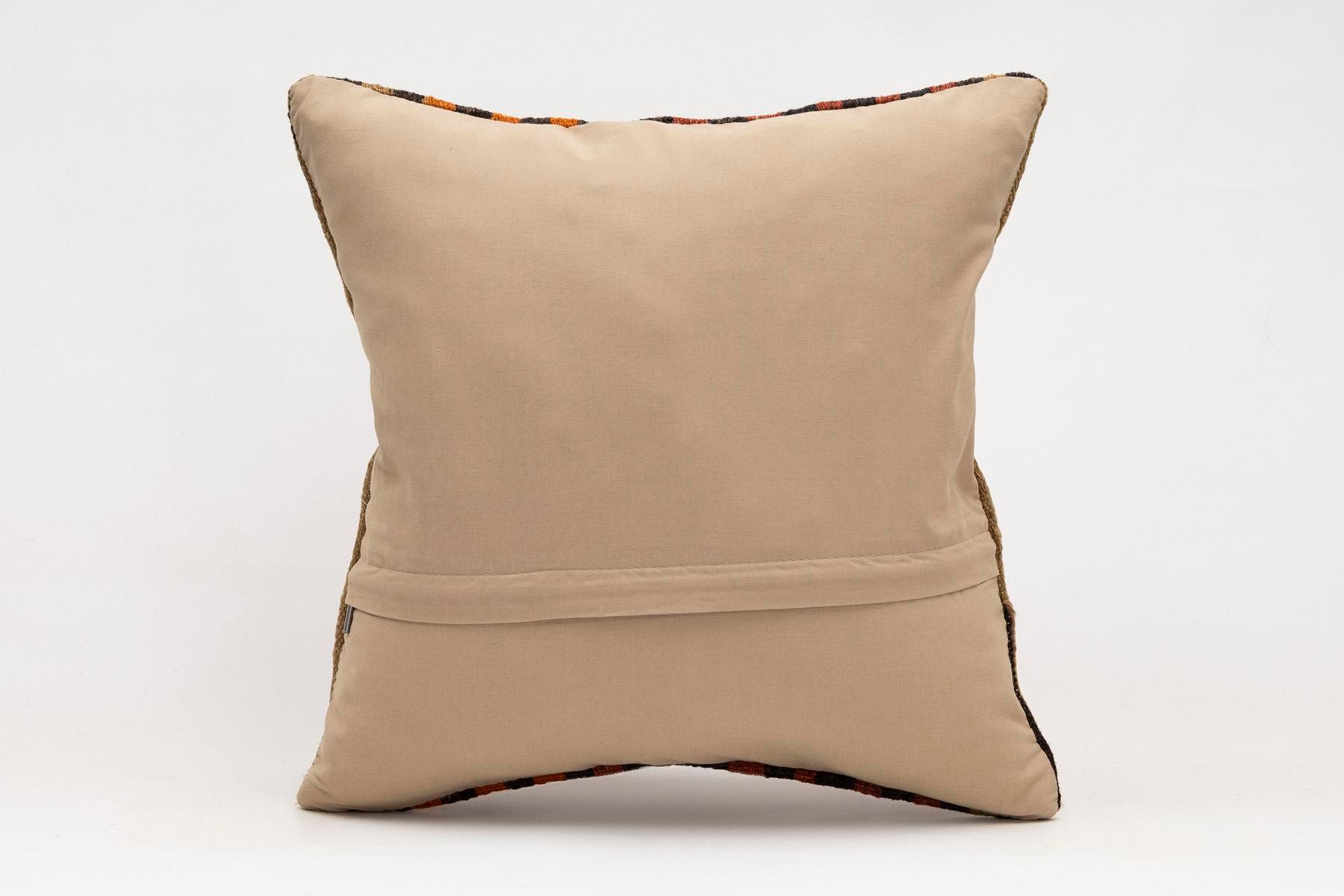 16x16 inches (40x40 cm) Kilim Pillow | KILIM WHOLESALE - Vintage Handmade Pillows - Vintage Handmade Kilim Rugs - It is 100% wool. Artistic and historical rugs. Old handwoven rugs. - Online hand woven rugs and kilim cushions sales. Shipping to a