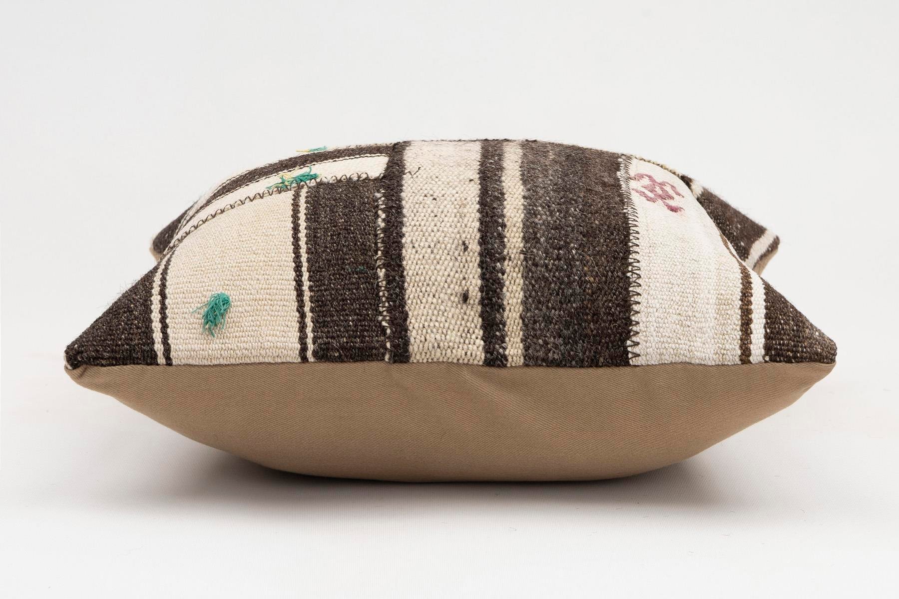 16x16 inches (40x40 cm) Kilim Pillow | KILIM WHOLESALE - Vintage Handmade Pillows - Vintage Handmade Kilim Rugs - It is 100% wool. Artistic and historical rugs. Old handwoven rugs. - Online hand woven rugs and kilim cushions sales. Shipping to a