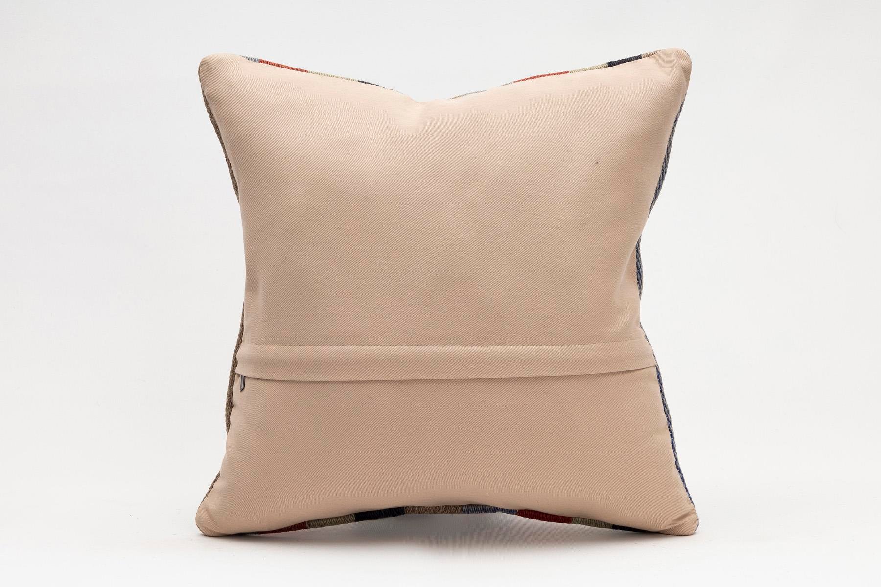 16x16 inches (40x40 cm) Kilim Pillow | KILIM WHOLESALE - Vintage Handmade Pillows - Vintage Handmade Kilim Rugs - It is 100% wool. Artistic and historical rugs. Old handwoven rugs. - Online hand woven rugs and kilim cushions sales. Shipping to a