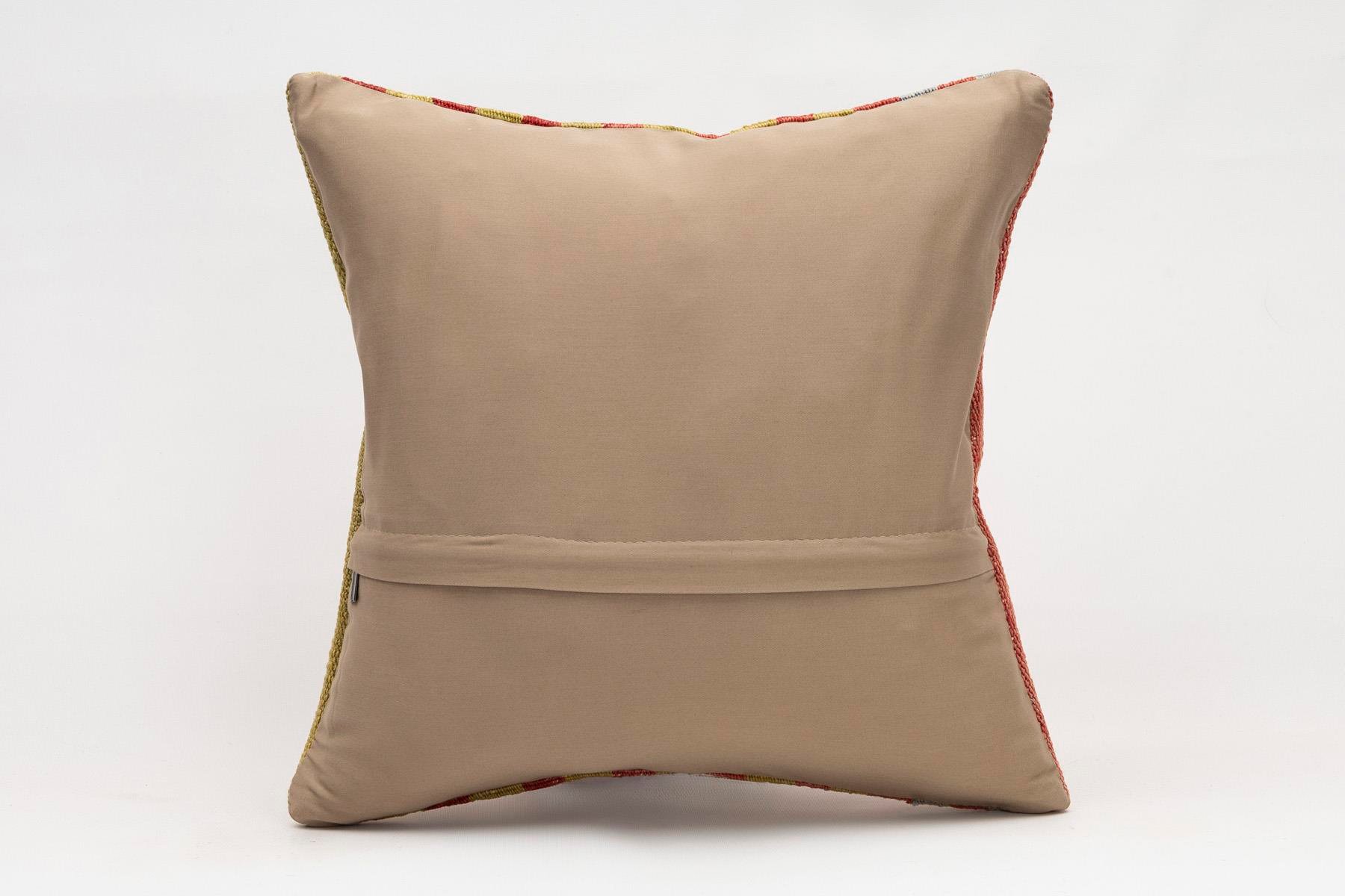 16x16 inches (40x40 cm) Kilim Pillow | KILIM WHOLESALE - Vintage Handmade Pillows - Vintage Handmade Kilim Rugs - It is 100% wool. Artistic and historical rugs. Old handwoven rugs. - Online hand woven rugs and kilim cushions sales. Shipping to a