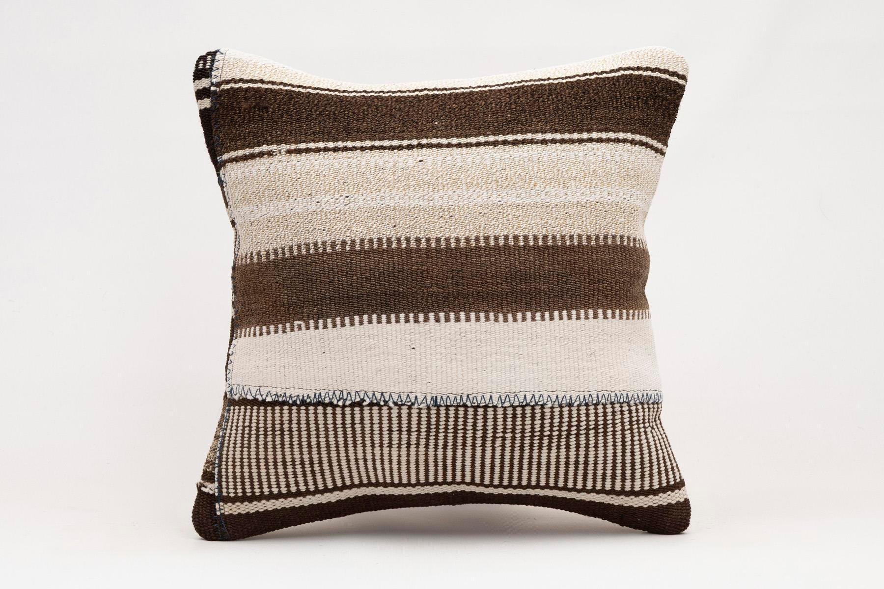 16x16 inches (40x40 cm) Kilim Pillow | KILIM WHOLESALE - Vintage Handmade Pillows - Vintage Handmade Kilim Rugs - It is 100% wool. Artistic and historical rugs. Old handwoven rugs. - Online hand woven rugs and kilim cushions sales. Shipping to a