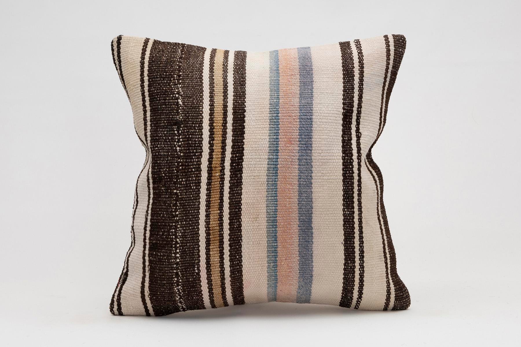 16x16 inches (40x40 cm) Kilim Pillow | KILIM WHOLESALE - Vintage Handmade Pillows - Vintage Handmade Kilim Rugs - It is 100% wool. Artistic and historical rugs. Old handwoven rugs. - Online hand woven rugs and kilim cushions sales. Shipping to a