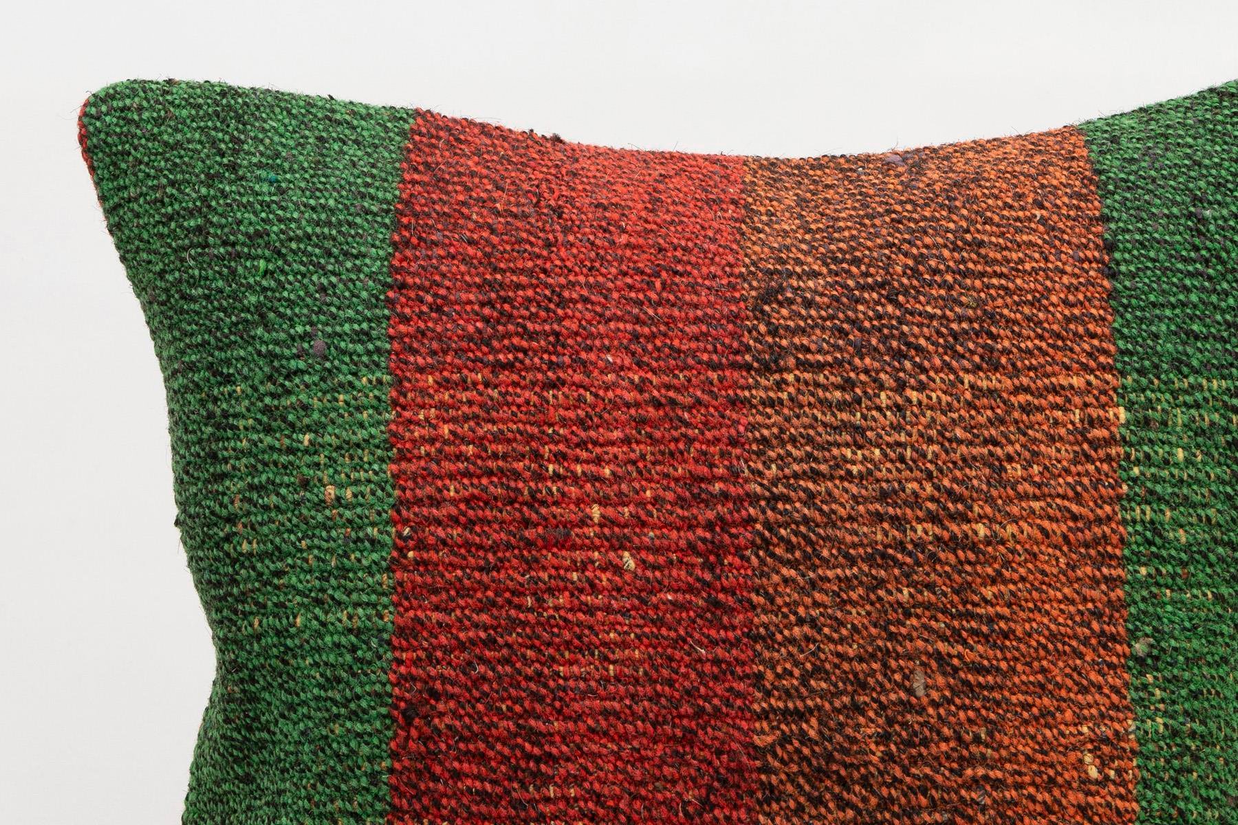 16x16 inches (40x40 cm) Kilim Pillow | KILIM WHOLESALE - Vintage Handmade Pillows - Vintage Handmade Kilim Rugs - It is 100% wool. Artistic and historical rugs. Old handwoven rugs. - Online hand woven rugs and kilim cushions sales. Shipping to a