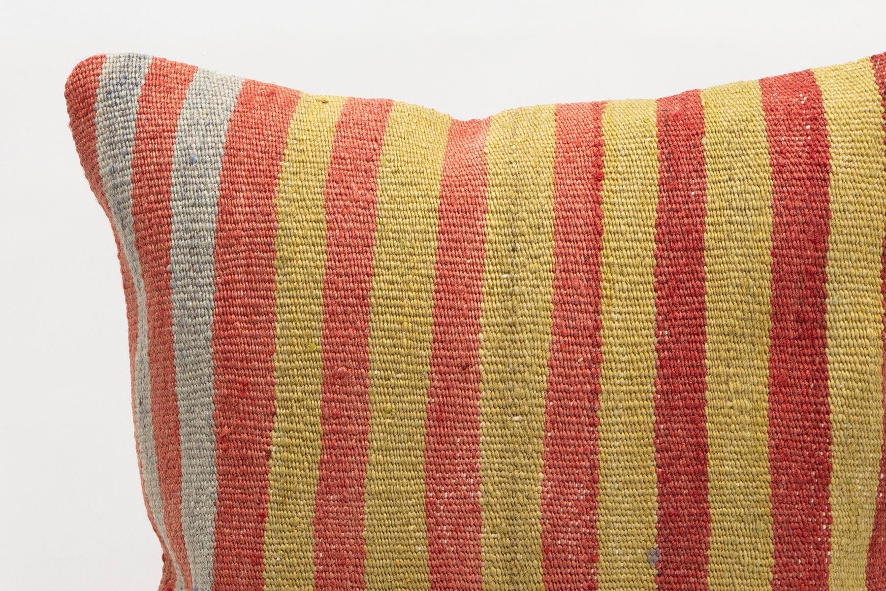 16x16 inches (40x40 cm) Kilim Pillow | KILIM WHOLESALE - Vintage Handmade Pillows - Vintage Handmade Kilim Rugs - It is 100% wool. Artistic and historical rugs. Old handwoven rugs. - Online hand woven rugs and kilim cushions sales. Shipping to a