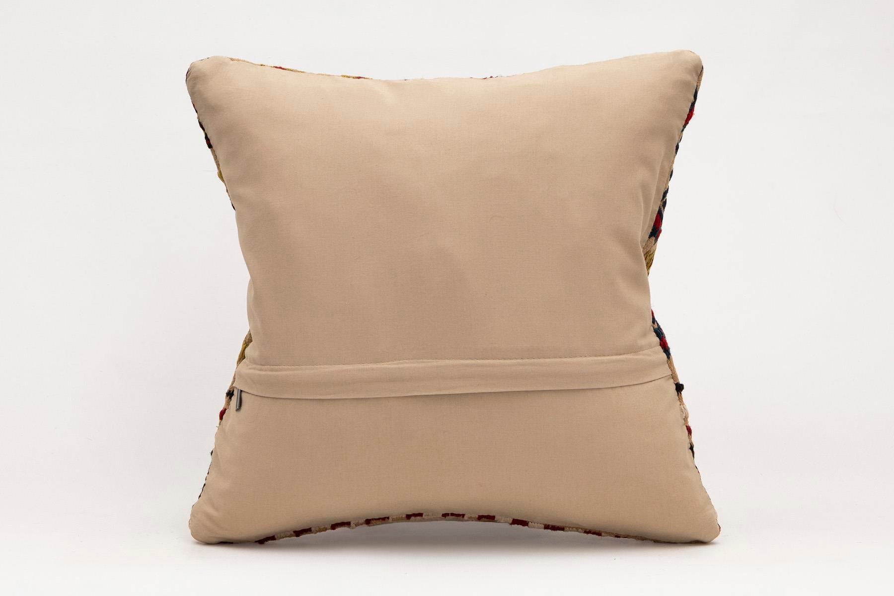 16x16 inches (40x40 cm) Kilim Pillow | KILIM WHOLESALE - Vintage Handmade Pillows - Vintage Handmade Kilim Rugs - It is 100% wool. Artistic and historical rugs. Old handwoven rugs. - Online hand woven rugs and kilim cushions sales. Shipping to a