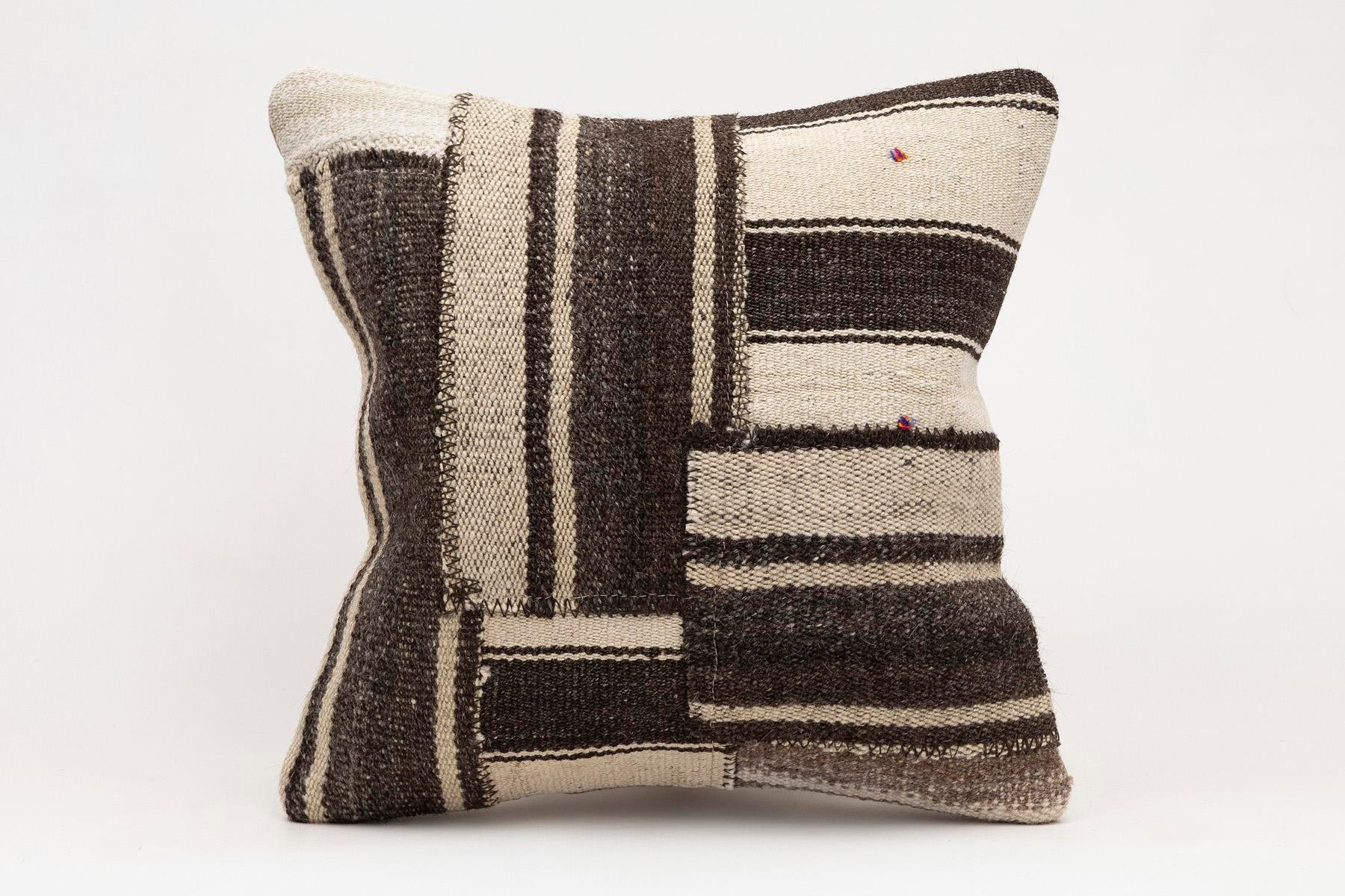 16x16 inches (40x40 cm) Kilim Pillow | KILIM WHOLESALE - Vintage Handmade Pillows - Vintage Handmade Kilim Rugs - It is 100% wool. Artistic and historical rugs. Old handwoven rugs. - Online hand woven rugs and kilim cushions sales. Shipping to a