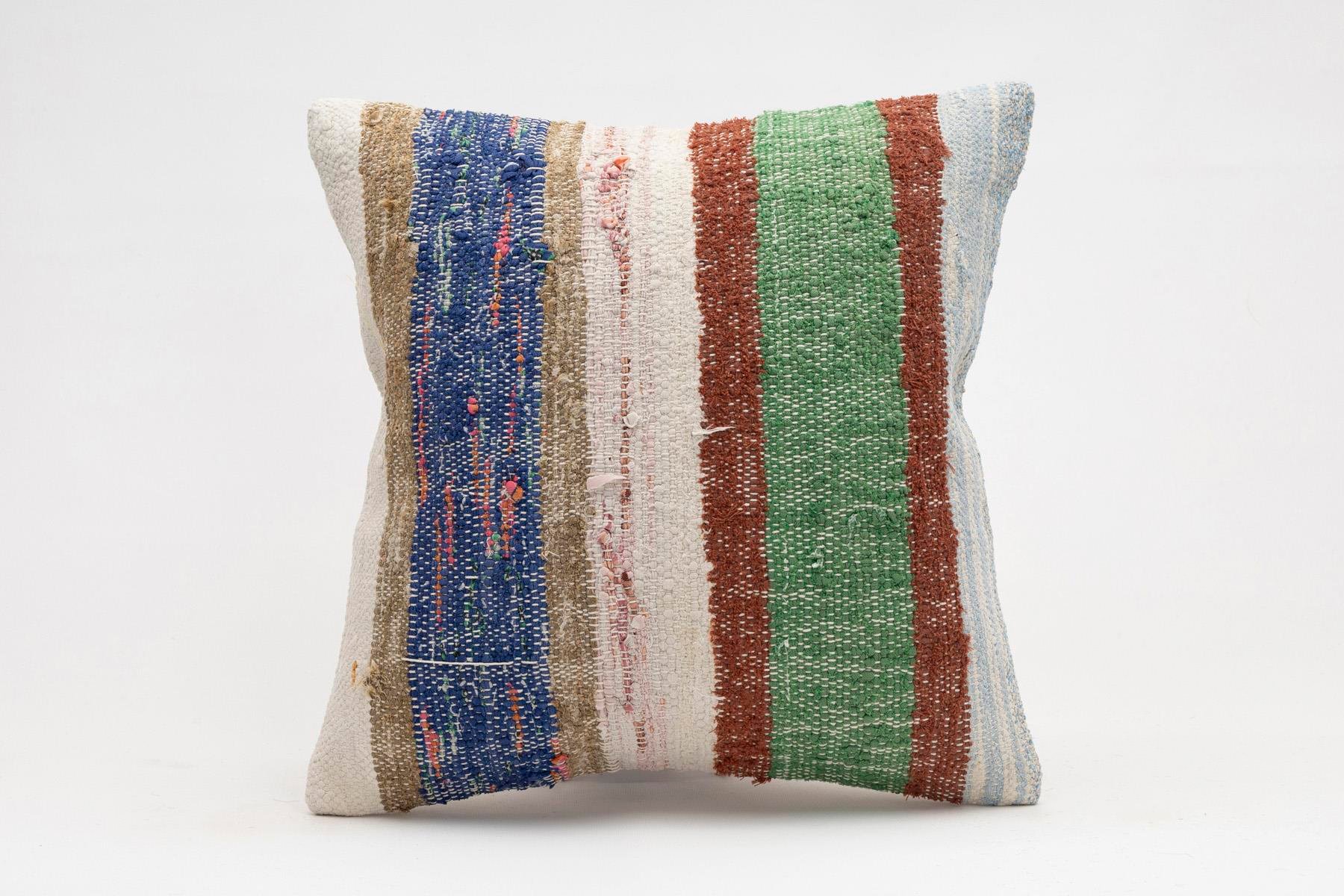16x16 inches (40x40 cm) Kilim Pillow | KILIM WHOLESALE - Vintage Handmade Pillows - Vintage Handmade Kilim Rugs - It is 100% wool. Artistic and historical rugs. Old handwoven rugs. - Online hand woven rugs and kilim cushions sales. Shipping to a